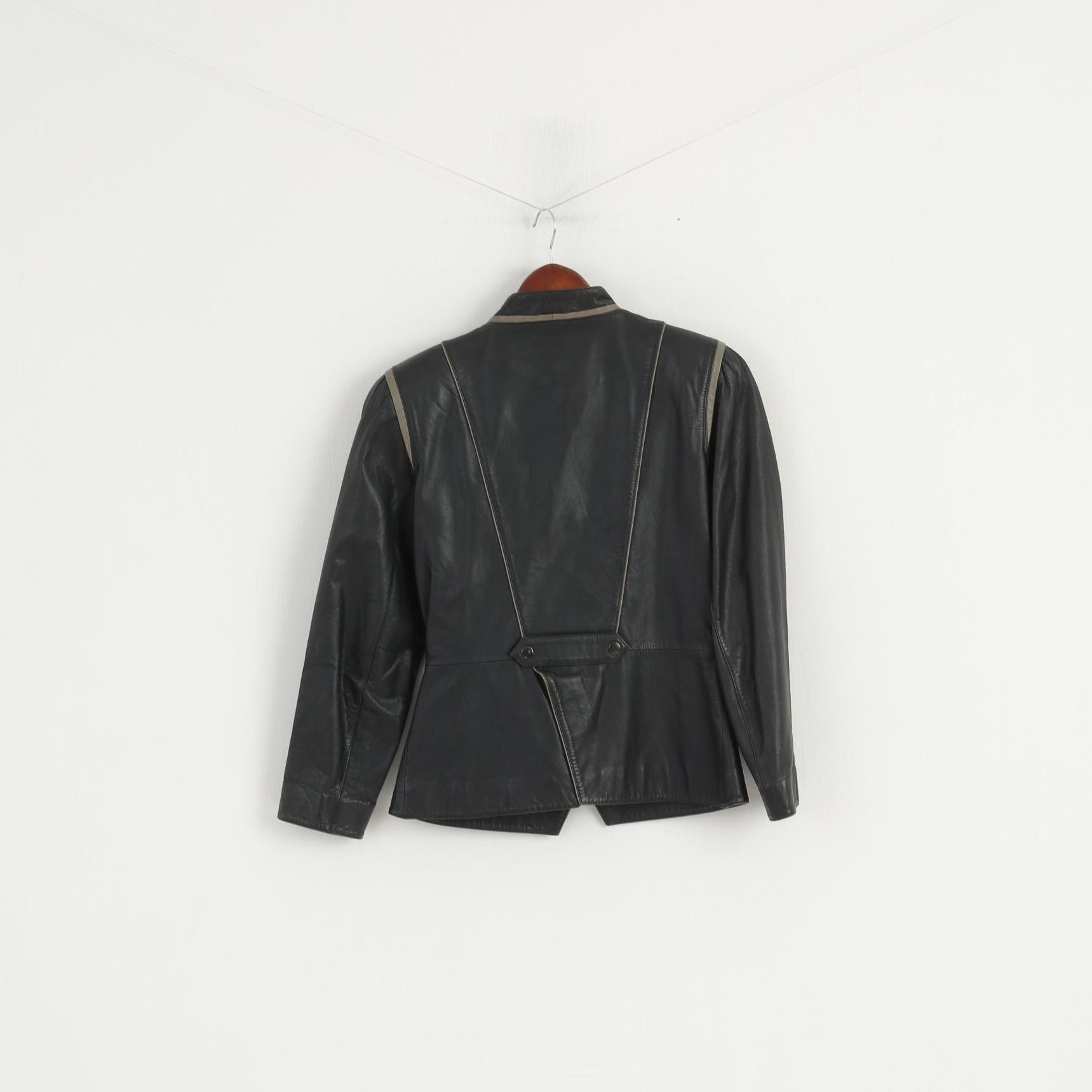 Vintage Vintage Women 38 S Jacket Black Leather Biker 7341 Size S / US 4 / IT 40 - 7 Thumbnail