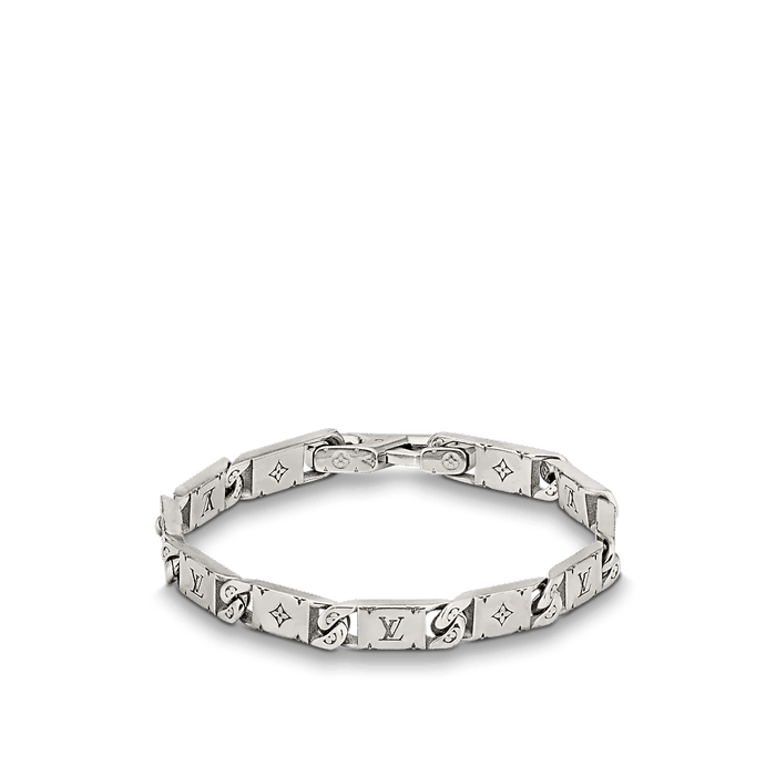 Louis Vuitton Monogram Tied Up Bracelet Silver Metal. Size L