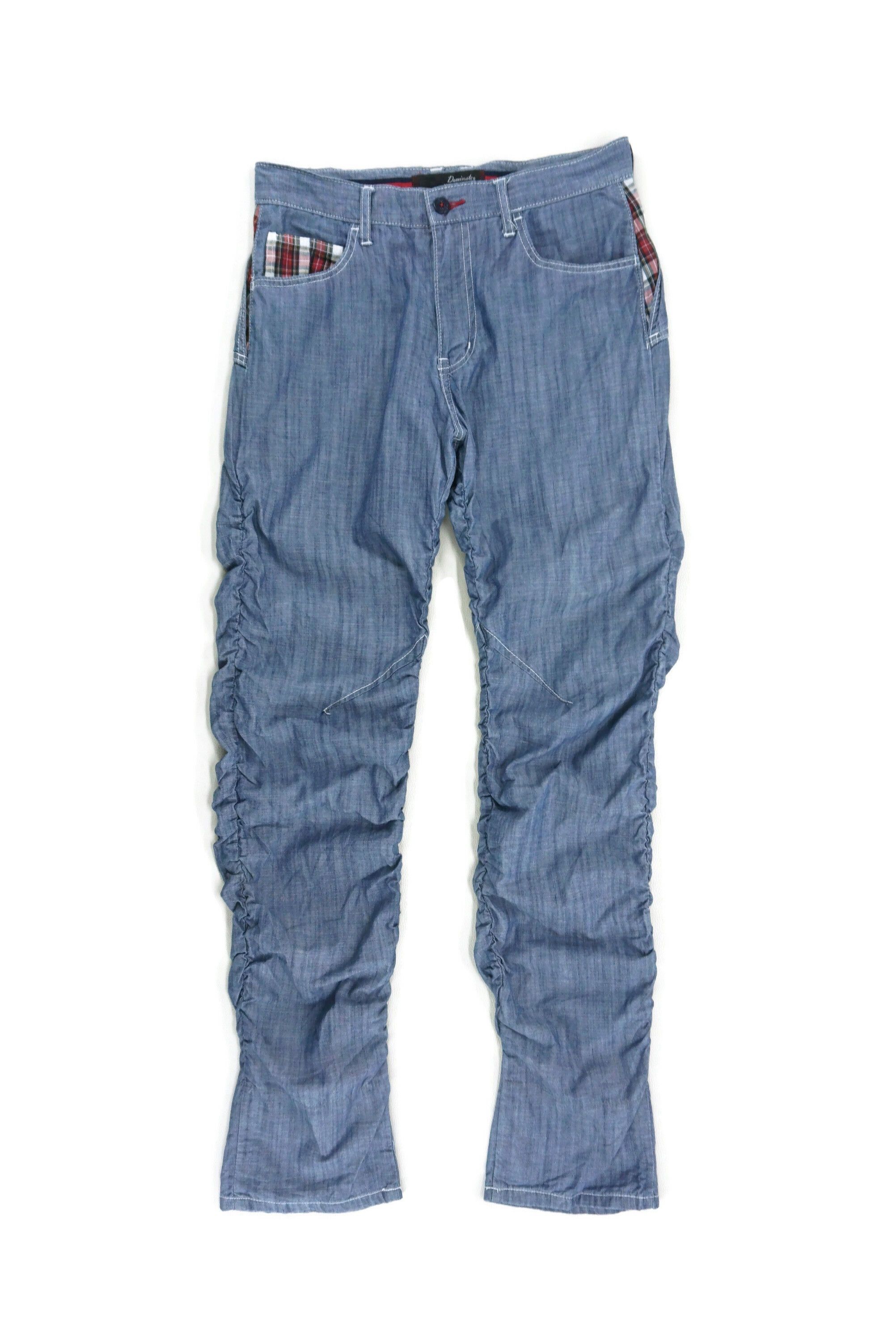 image of Rockers Wrinkled Leg Dominate Punk Rocks Bondage Jeans in Blue, Men's (Size 31)