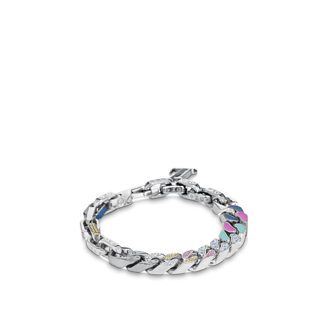 Louis Vuitton M0919M LV Chain Bracelet, Silver, M