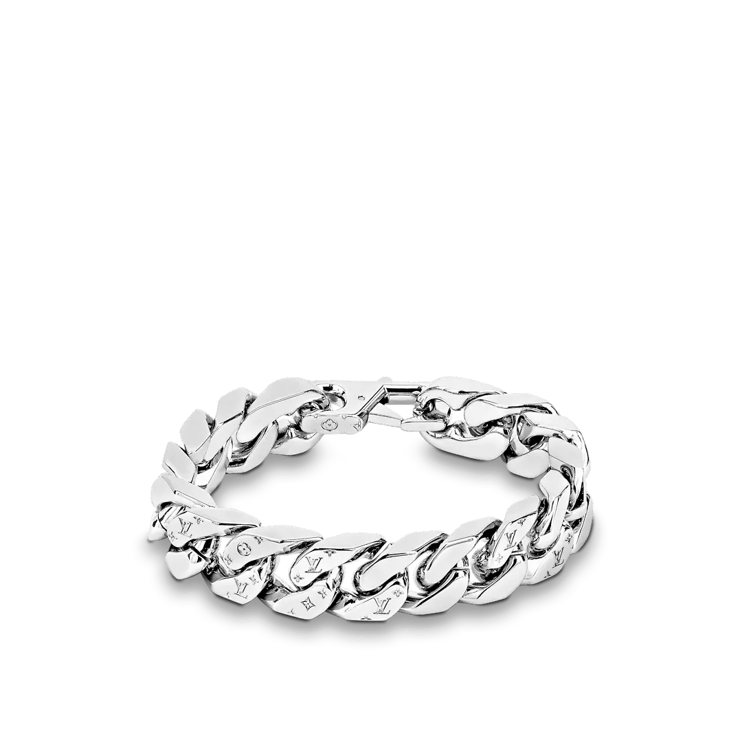 Louis Vuitton M0919M LV Chain Bracelet, Silver, M