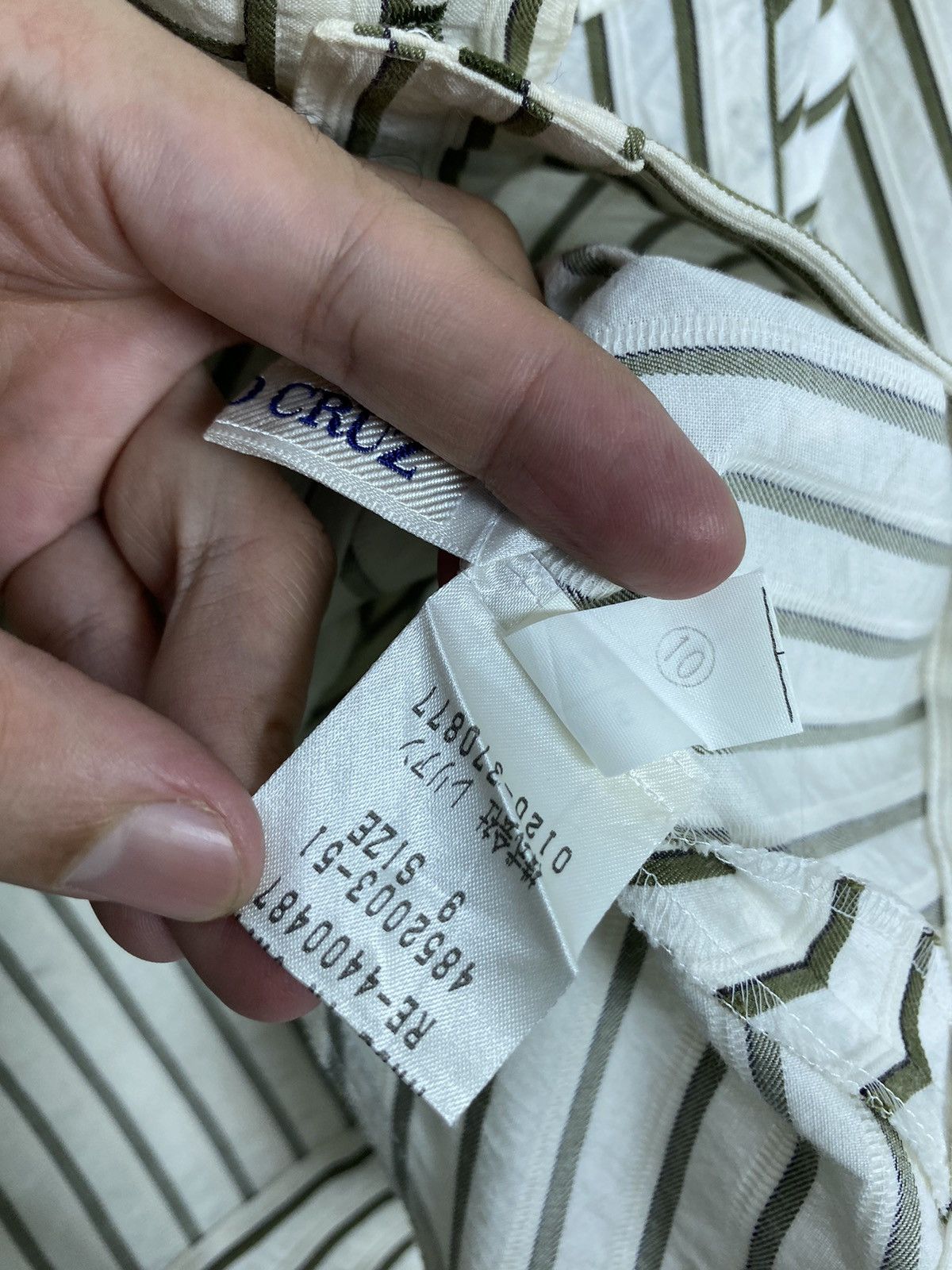 Japanese Brand Rare‼️Cara O Cruz Stripe Bondage Shirt Made in Japan Size S / US 4 / IT 40 - 7 Thumbnail