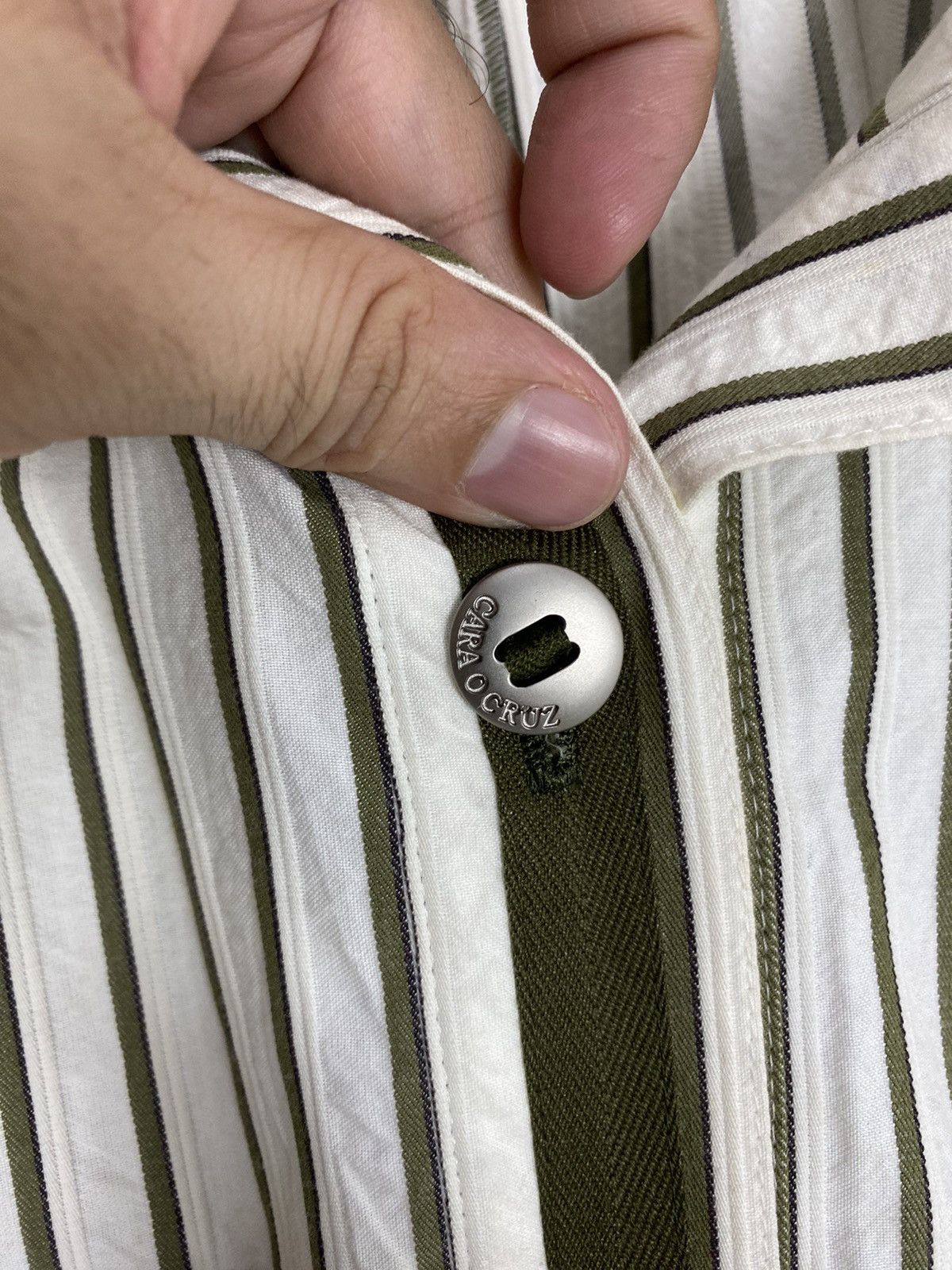 Japanese Brand Rare‼️Cara O Cruz Stripe Bondage Shirt Made in Japan Size S / US 4 / IT 40 - 5 Thumbnail