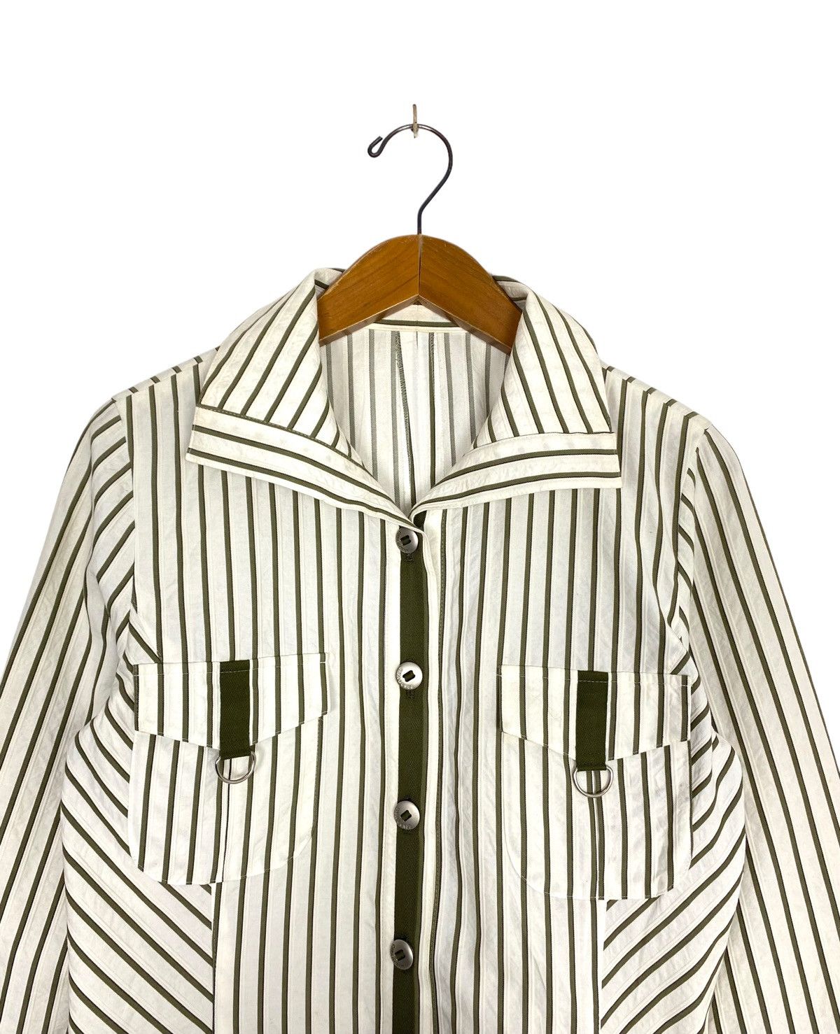 Japanese Brand Rare‼️Cara O Cruz Stripe Bondage Shirt Made in Japan Size S / US 4 / IT 40 - 4 Thumbnail