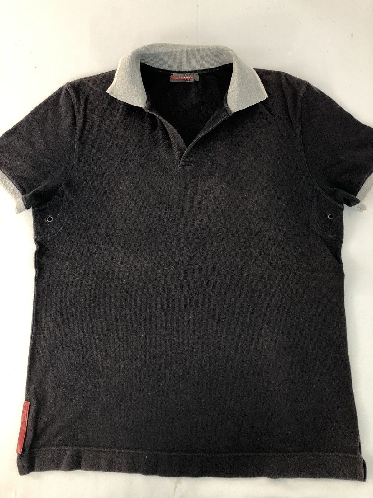 Prada Hype Prada Made In Italy Black Polo Tee T-shirt Size US L / EU 52-54 / 3 - 3 Thumbnail