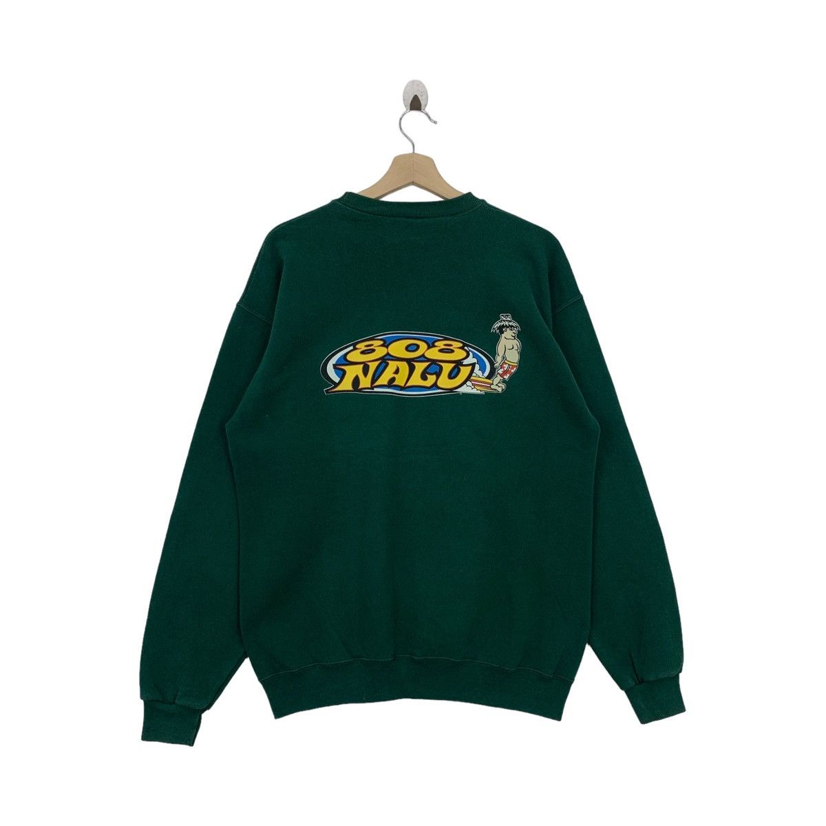 Rare!! Vintage 808NALU SURF surfing big logo printed