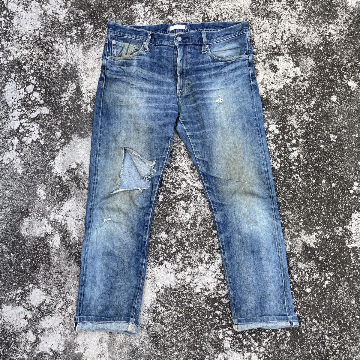 Japanese Brand Vintage Japanese Designer Redline Distressed Selvedge Denim Size US 34 / EU 50 - 1 Thumbnail