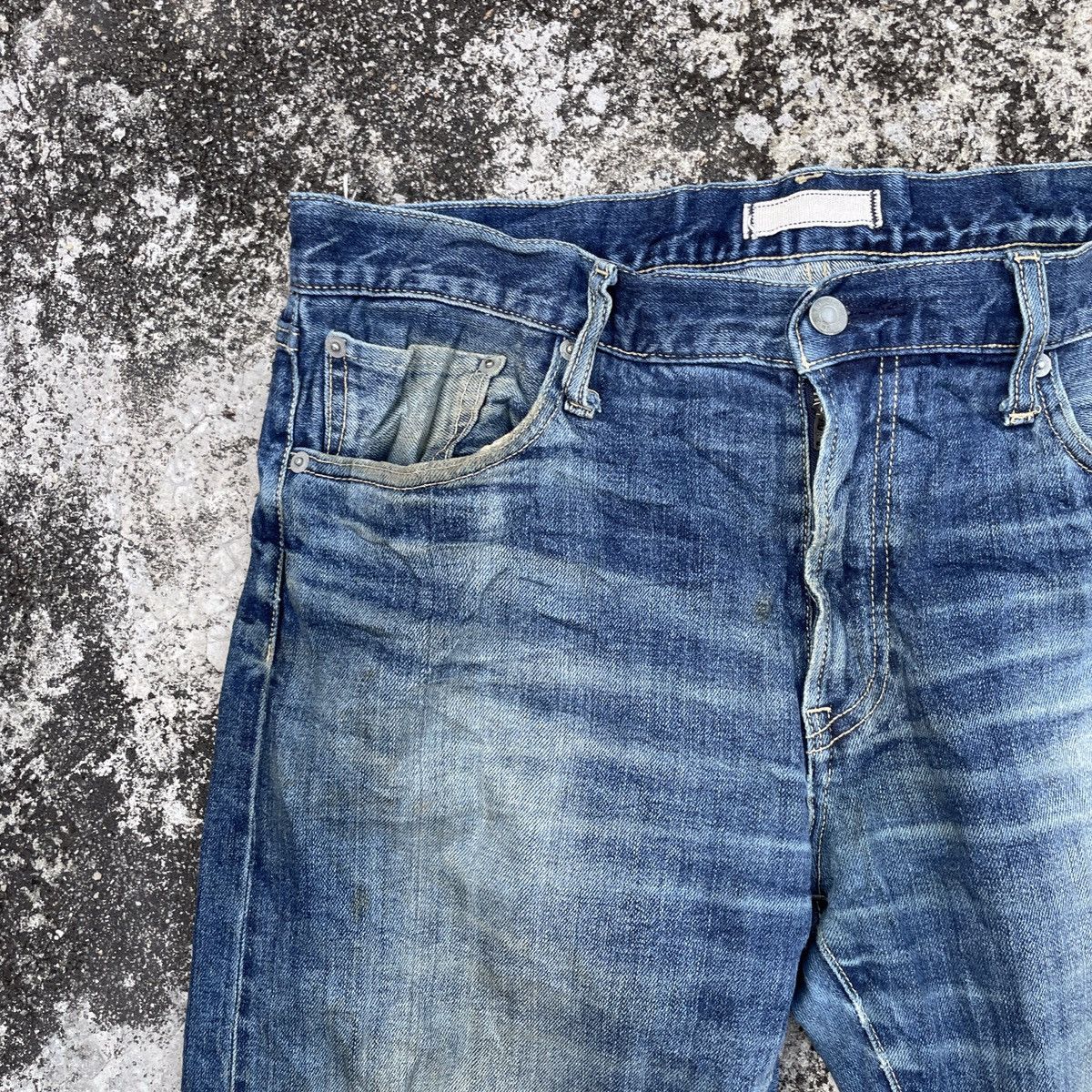 Japanese Brand Vintage Japanese Designer Redline Distressed Selvedge Denim Size US 34 / EU 50 - 3 Thumbnail