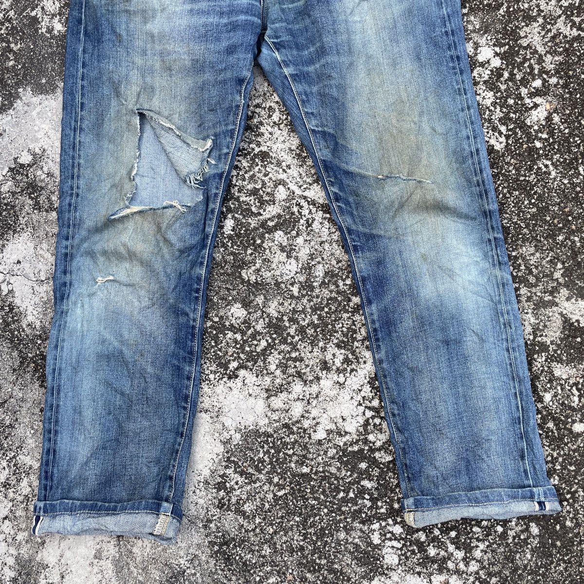 Japanese Brand Vintage Japanese Designer Redline Distressed Selvedge Denim Size US 34 / EU 50 - 4 Thumbnail