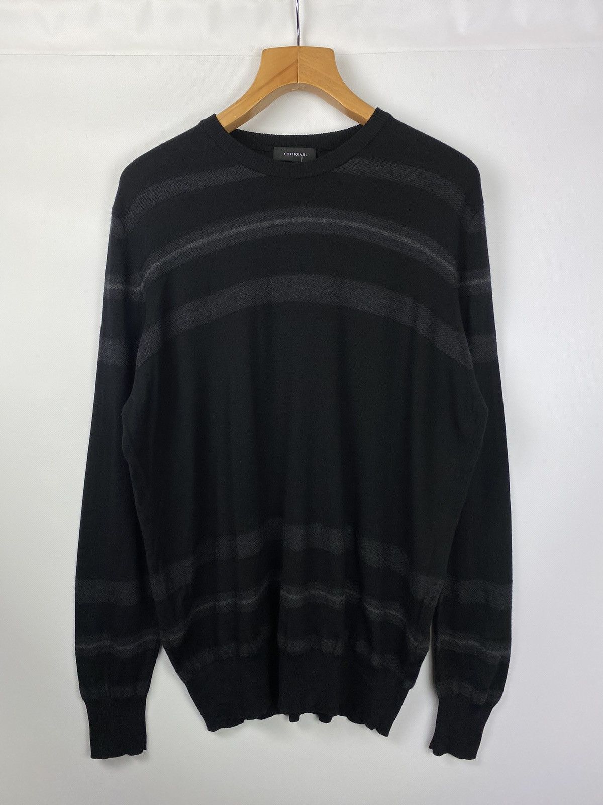 Cortigiani × Designer Cortigiani men’s luxury wool striped sweater pullover SZ 56 Size US XXL / EU 58 / 5 - 1 Thumbnail