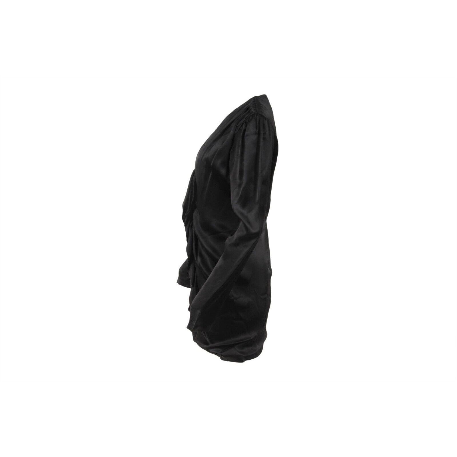 Saint Laurent Paris Ruffle Front Zipped Mini Dress Size S / US 4 / IT 40 - 9 Thumbnail