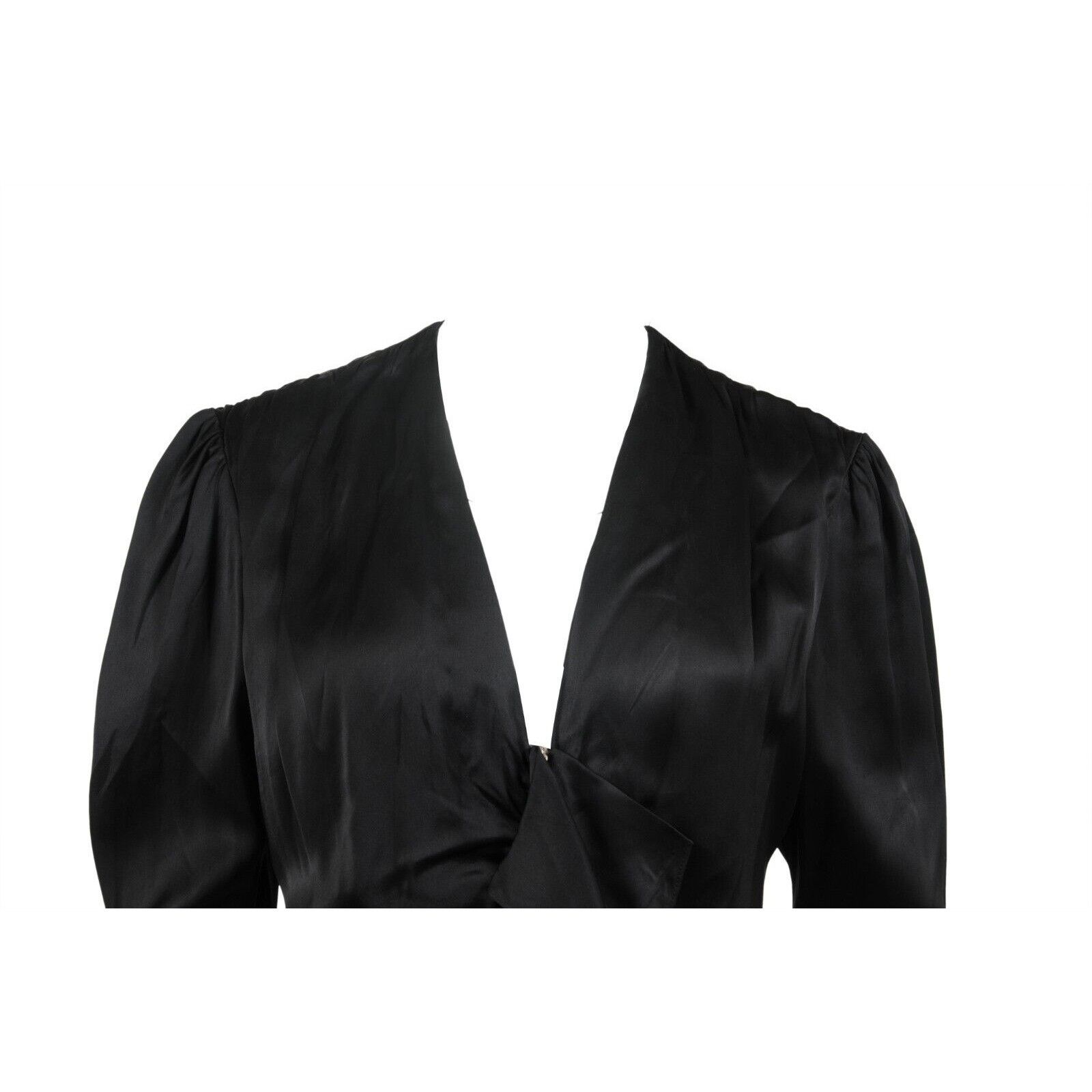 Saint Laurent Paris Ruffle Front Zipped Mini Dress Size S / US 4 / IT 40 - 4 Thumbnail