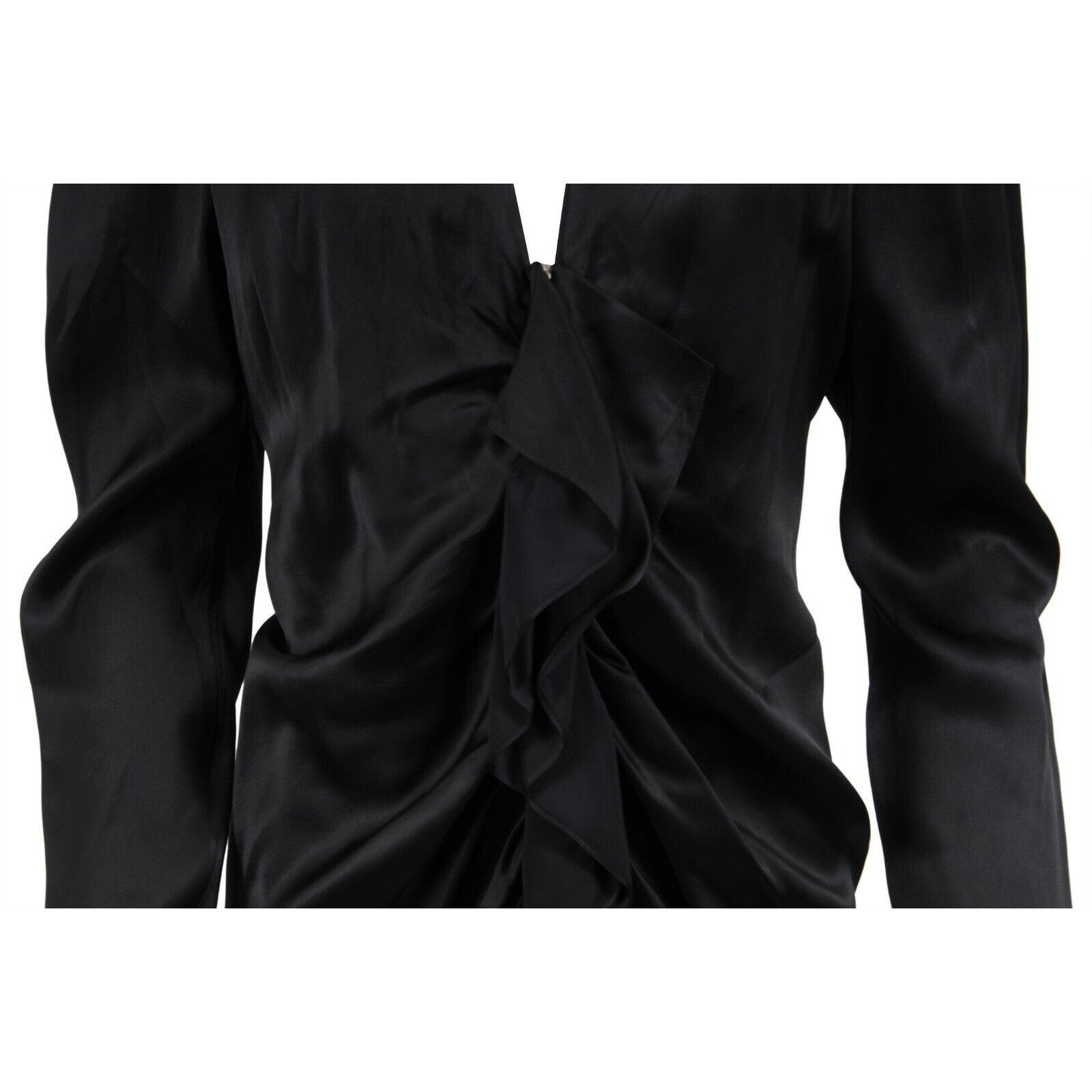 Saint Laurent Paris Ruffle Front Zipped Mini Dress Size S / US 4 / IT 40 - 3 Thumbnail