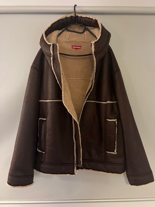 Supreme Supreme Faux Shearling Hooded Jacket | Grailed