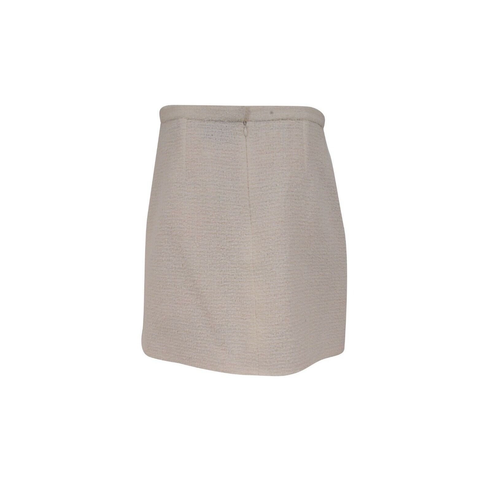 Chanel CC Nude Tan White Cargo Logo Tweed Mini Skirt Size 27" / US 4 / IT 40 - 7 Thumbnail