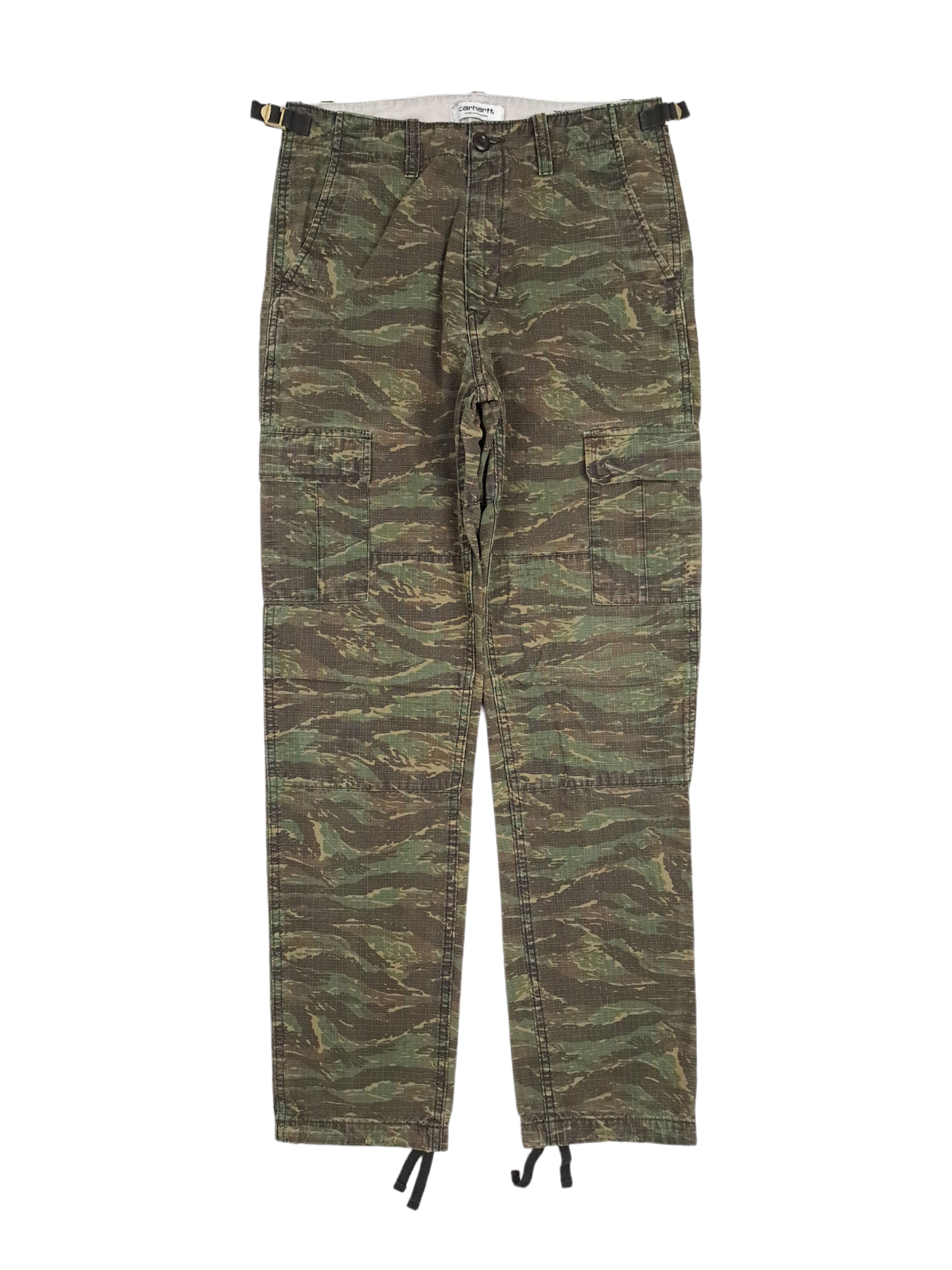 image of Carhartt 26 Aviation Pant Jungle Tiger Military Cargo Pants in Jungle Tiger Camo Military Green Bro