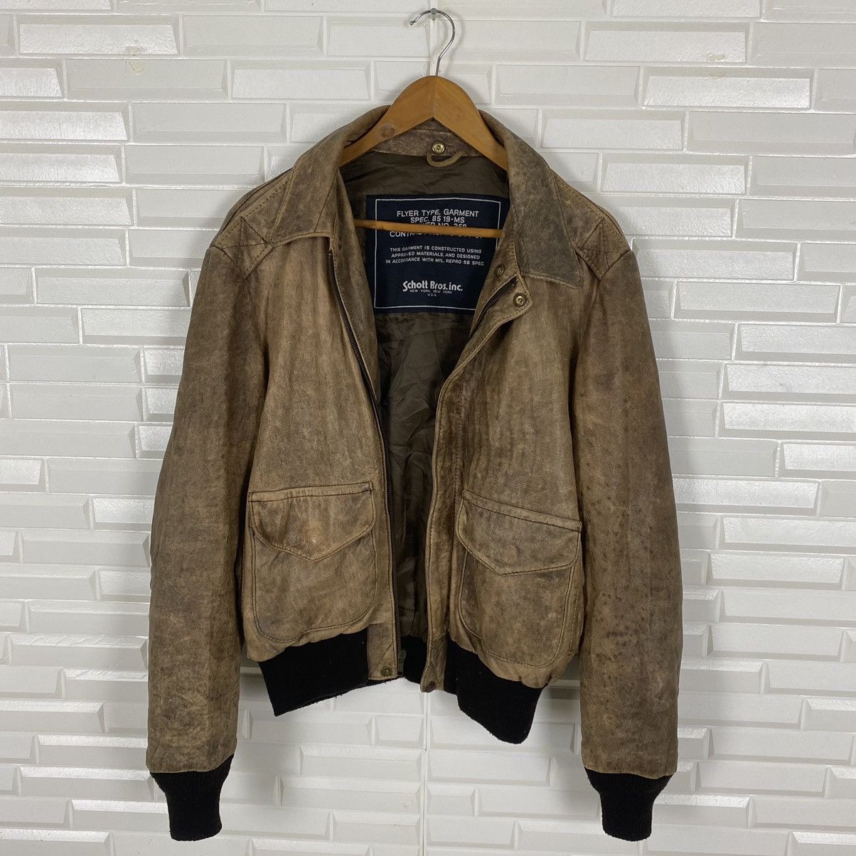 Schott SCHOTT BROS A2 FLYER TYPE GARMENT LEATHER JACKET SIZE 40 Size US M / EU 48-50 / 2 - 11 Thumbnail