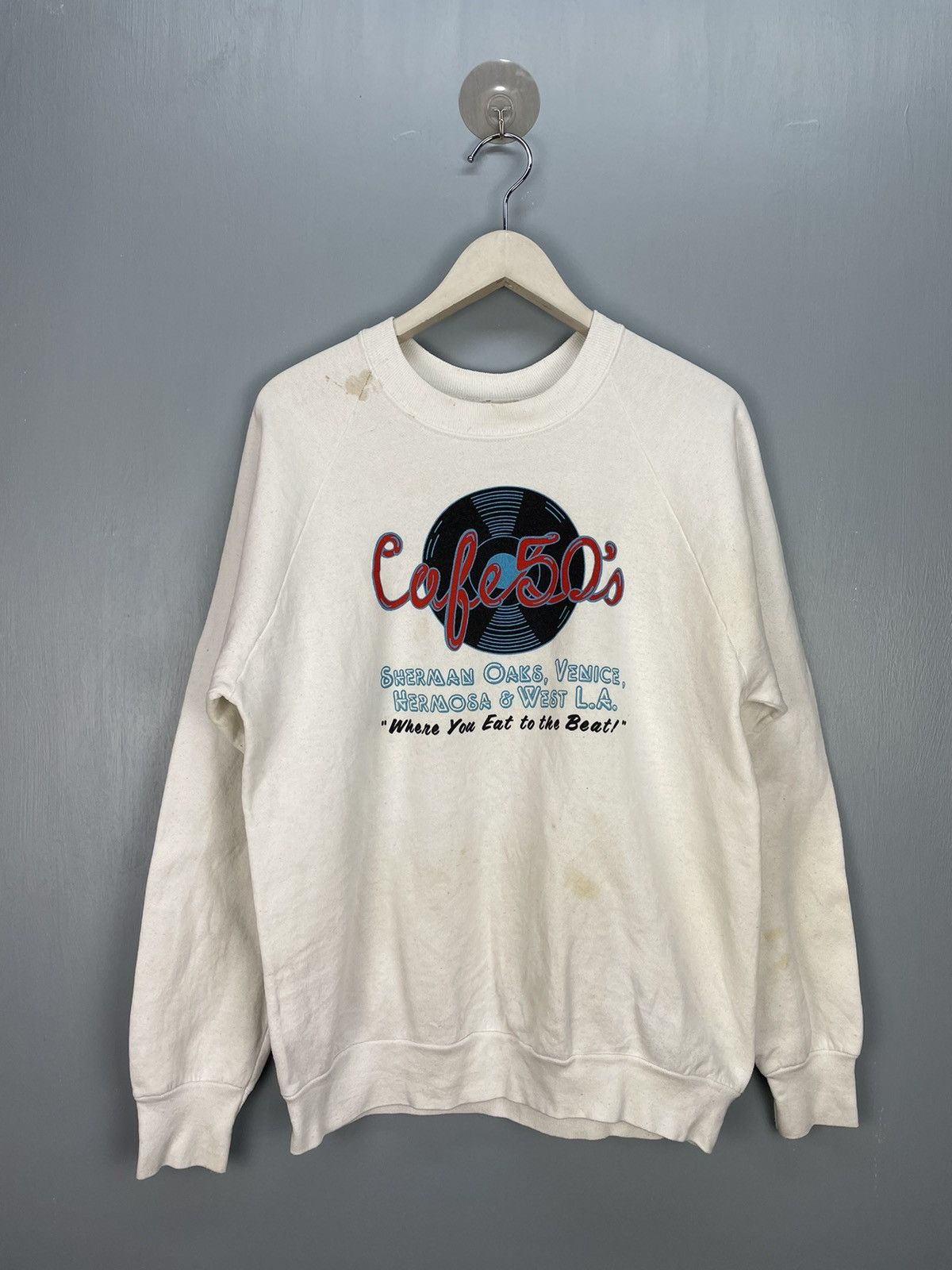 Vintage Vintage 80s Cafe 50s sweatshirt Size US L / EU 52-54 / 3 - 1 Thumbnail