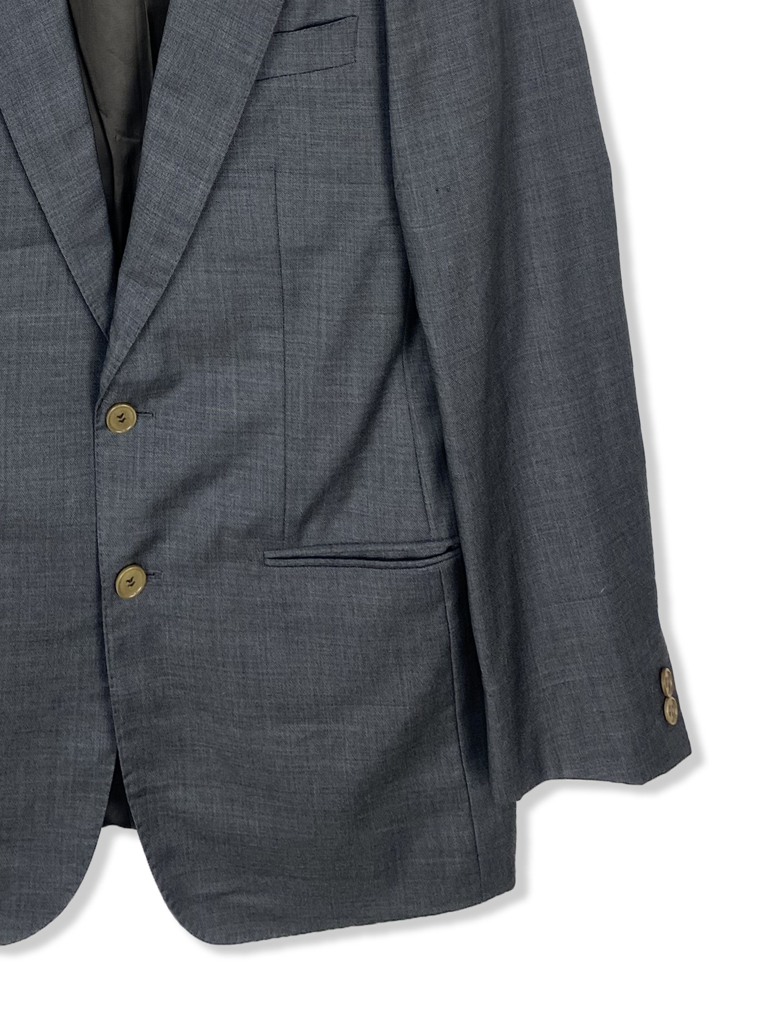 Ermenegildo Zegna 90s Vintage ERMENEGILDO ZEGNA Dark Grey Blazer M402 Size 48R - 2 Thumbnail