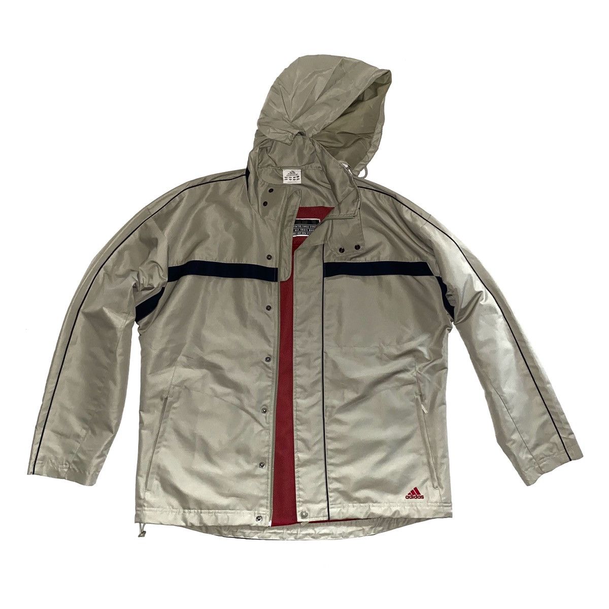 Adidas Vintage Hooded Raincoat Jacket