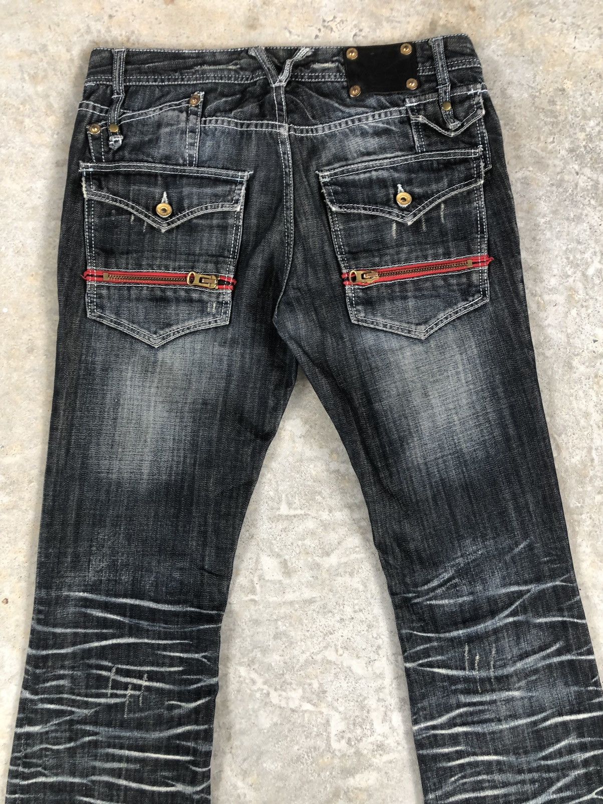 semanticdesign Japanese Semantic Design Flared Jeans Distressed Jeans Size US 33 - 8 Thumbnail