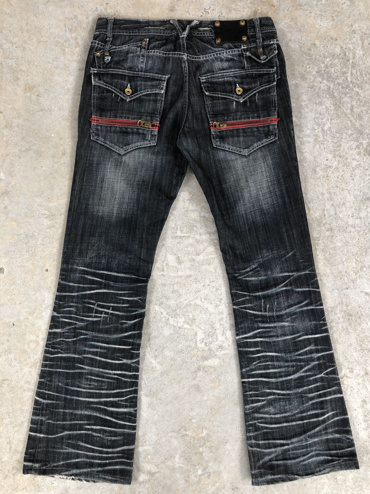 semanticdesign Japanese Semantic Design Flared Jeans Distressed Jeans Size US 33 - 2 Thumbnail