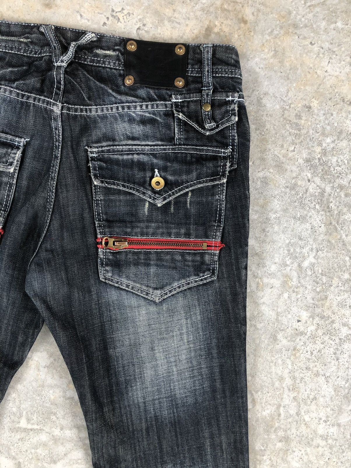semanticdesign Japanese Semantic Design Flared Jeans Distressed Jeans Size US 33 - 10 Thumbnail