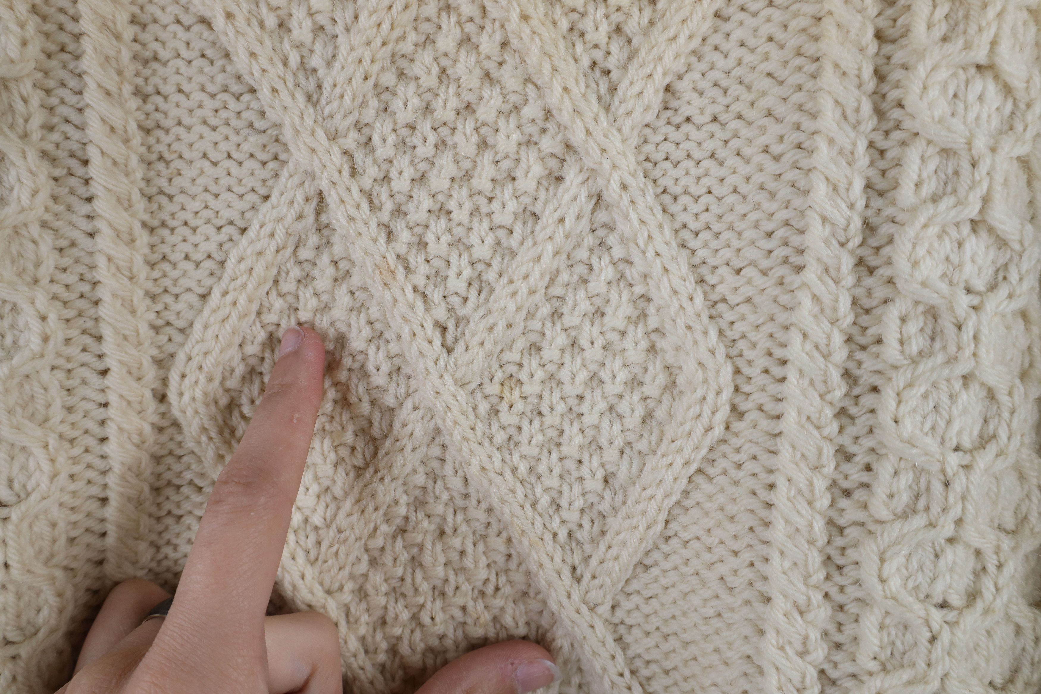 Vintage Vintage 70s Streetwear Wool Knit Fisherman Sweater Cream Size US L / EU 52-54 / 3 - 5 Thumbnail