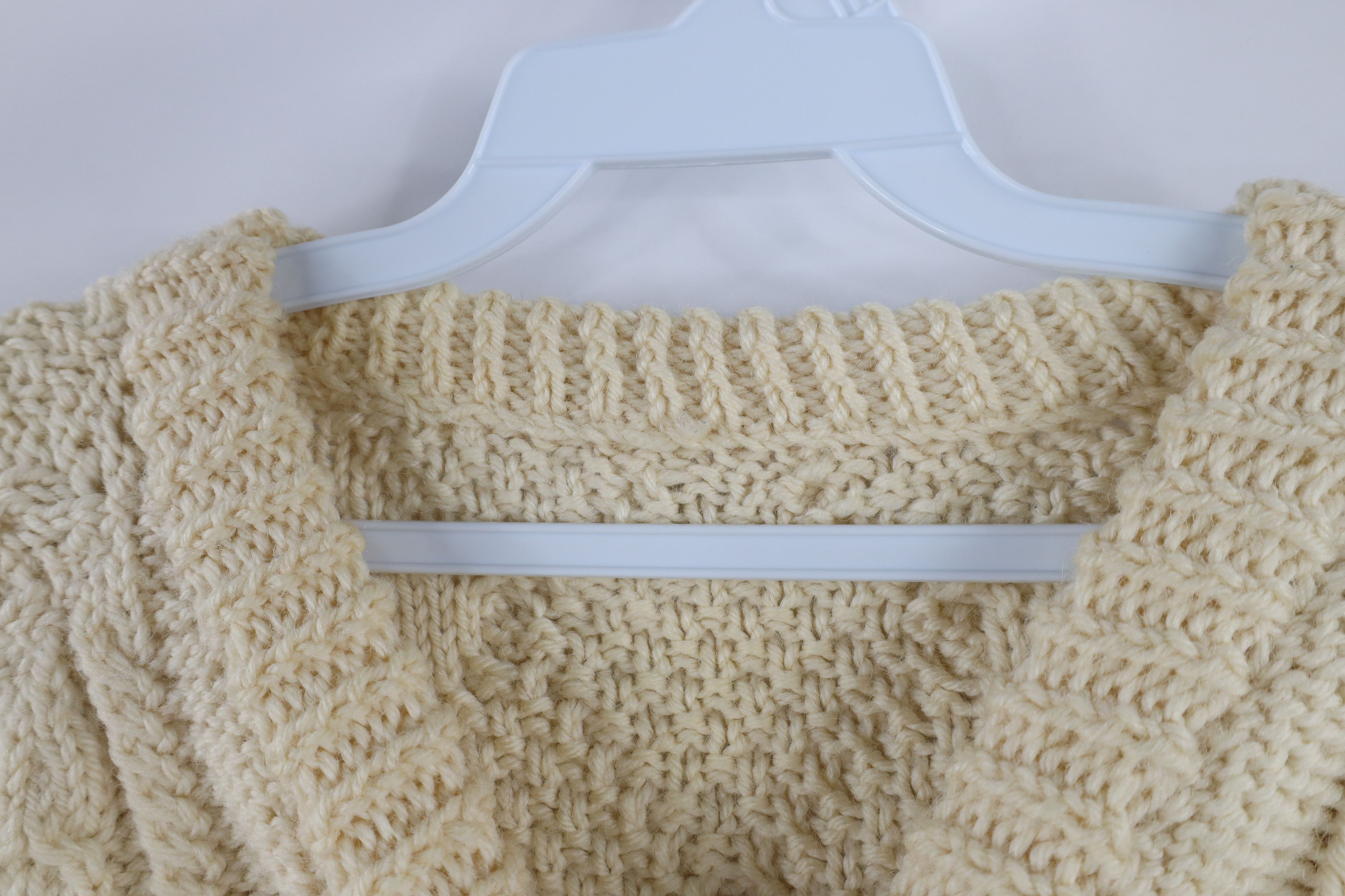 Vintage Vintage 70s Streetwear Wool Knit Fisherman Sweater Cream Size US L / EU 52-54 / 3 - 4 Thumbnail