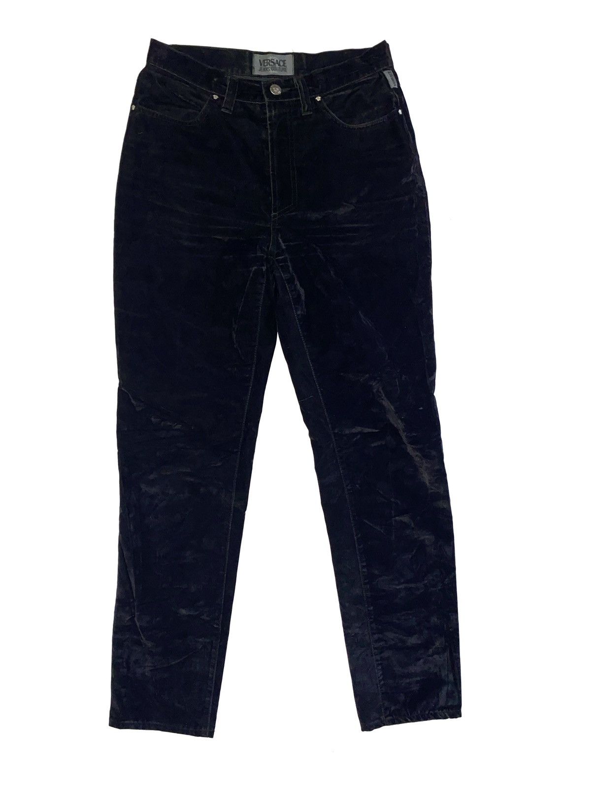 Versace × Vintage VERSACE JEANS COUTURE VELOUR VINTAGE WOMEN'S TROUSERS PANTS Size 27" / US 4 / IT 40 - 1 Thumbnail