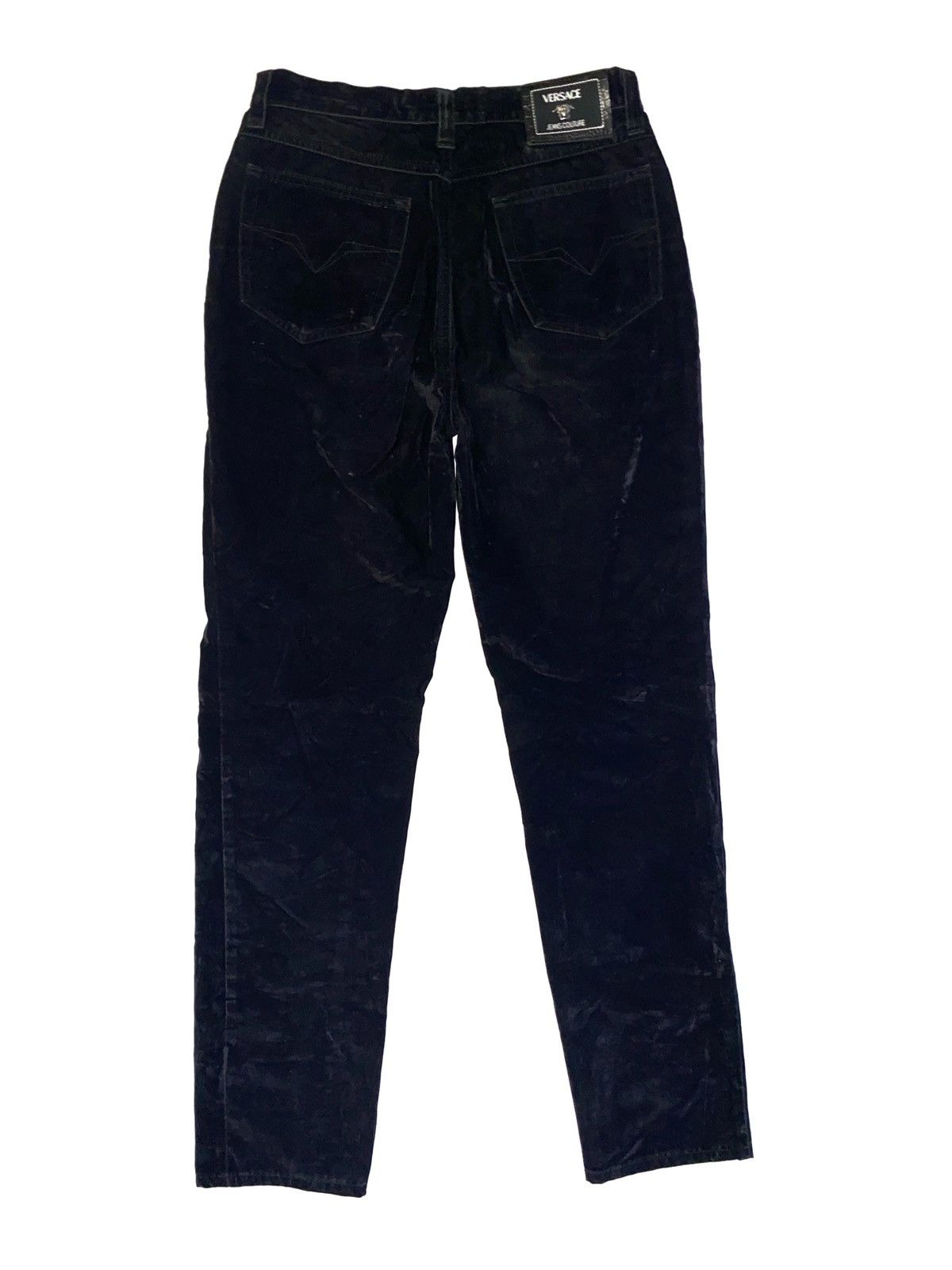 Versace × Vintage VERSACE JEANS COUTURE VELOUR VINTAGE WOMEN'S TROUSERS PANTS Size 27" / US 4 / IT 40 - 4 Thumbnail