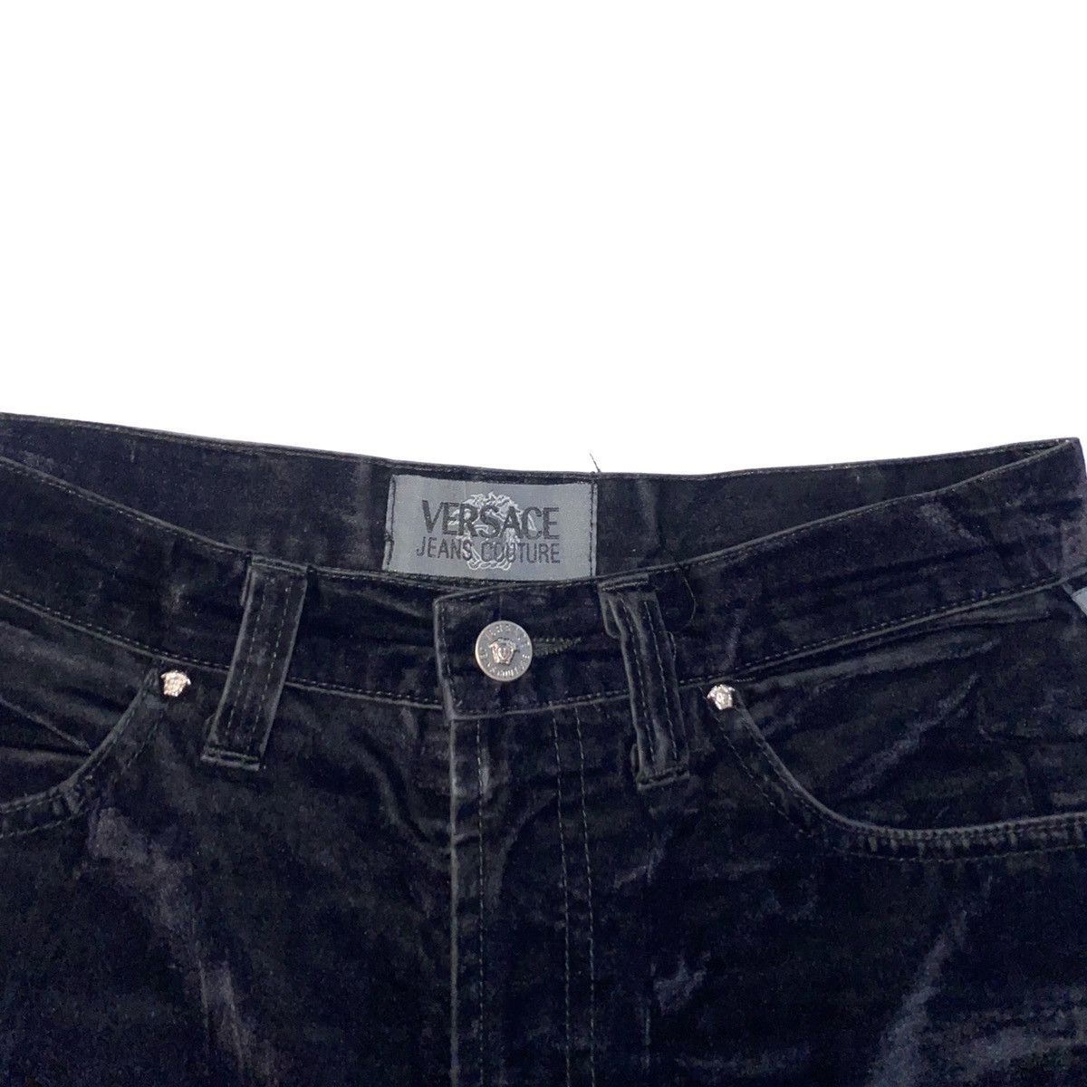 Versace × Vintage VERSACE JEANS COUTURE VELOUR VINTAGE WOMEN'S TROUSERS PANTS Size 27" / US 4 / IT 40 - 5 Thumbnail