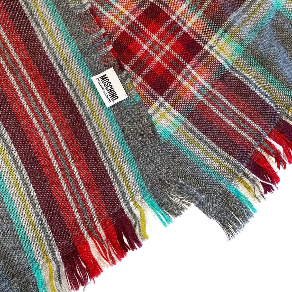 Moschino MOSCHINO Lana Wool Italy Multi Color Stripes Scarf Size ONE SIZE - 3 Thumbnail