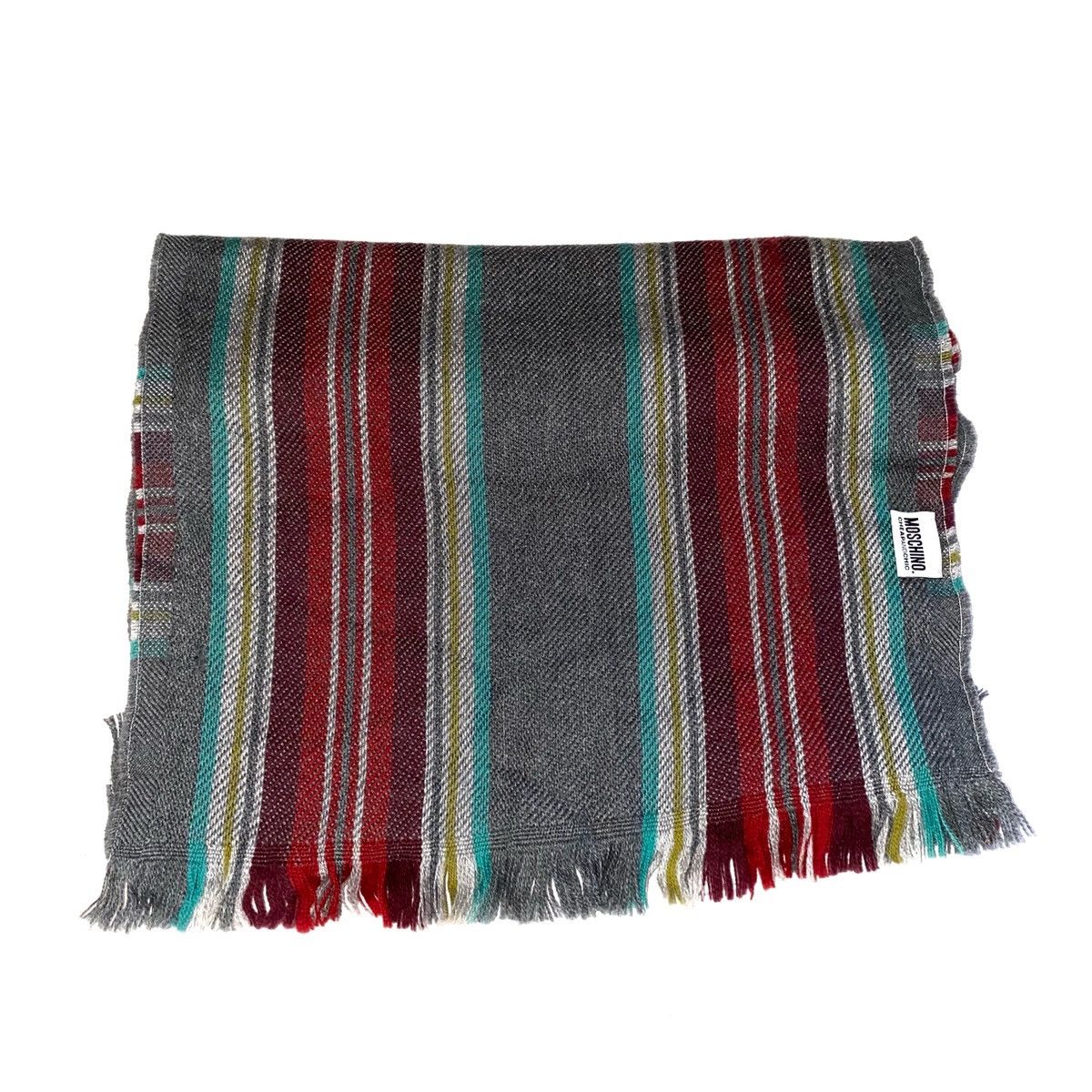 Moschino MOSCHINO Lana Wool Italy Multi Color Stripes Scarf Size ONE SIZE - 2 Thumbnail