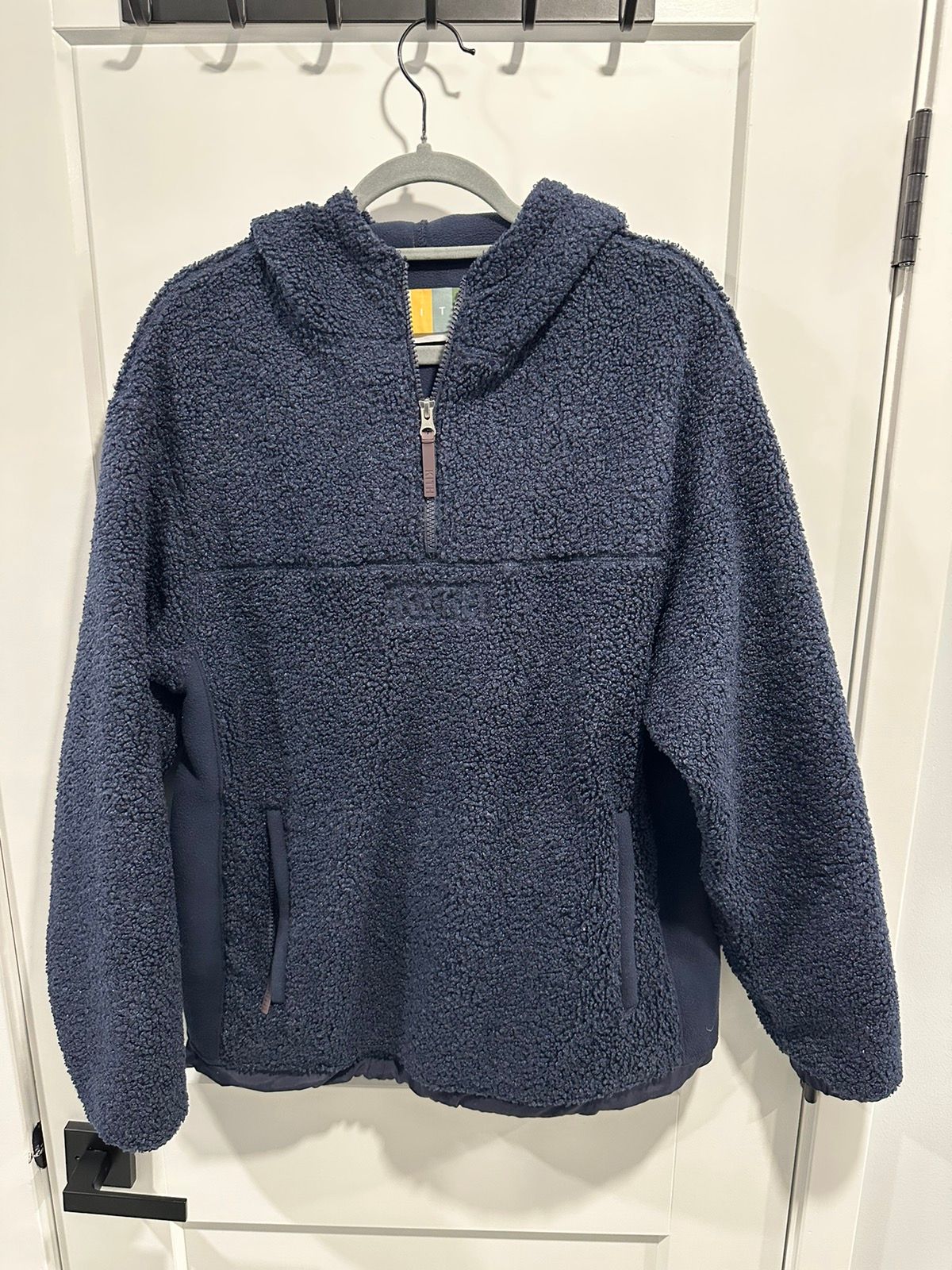 Pre-owned Kith Quarter-zip Sherpa In Navy