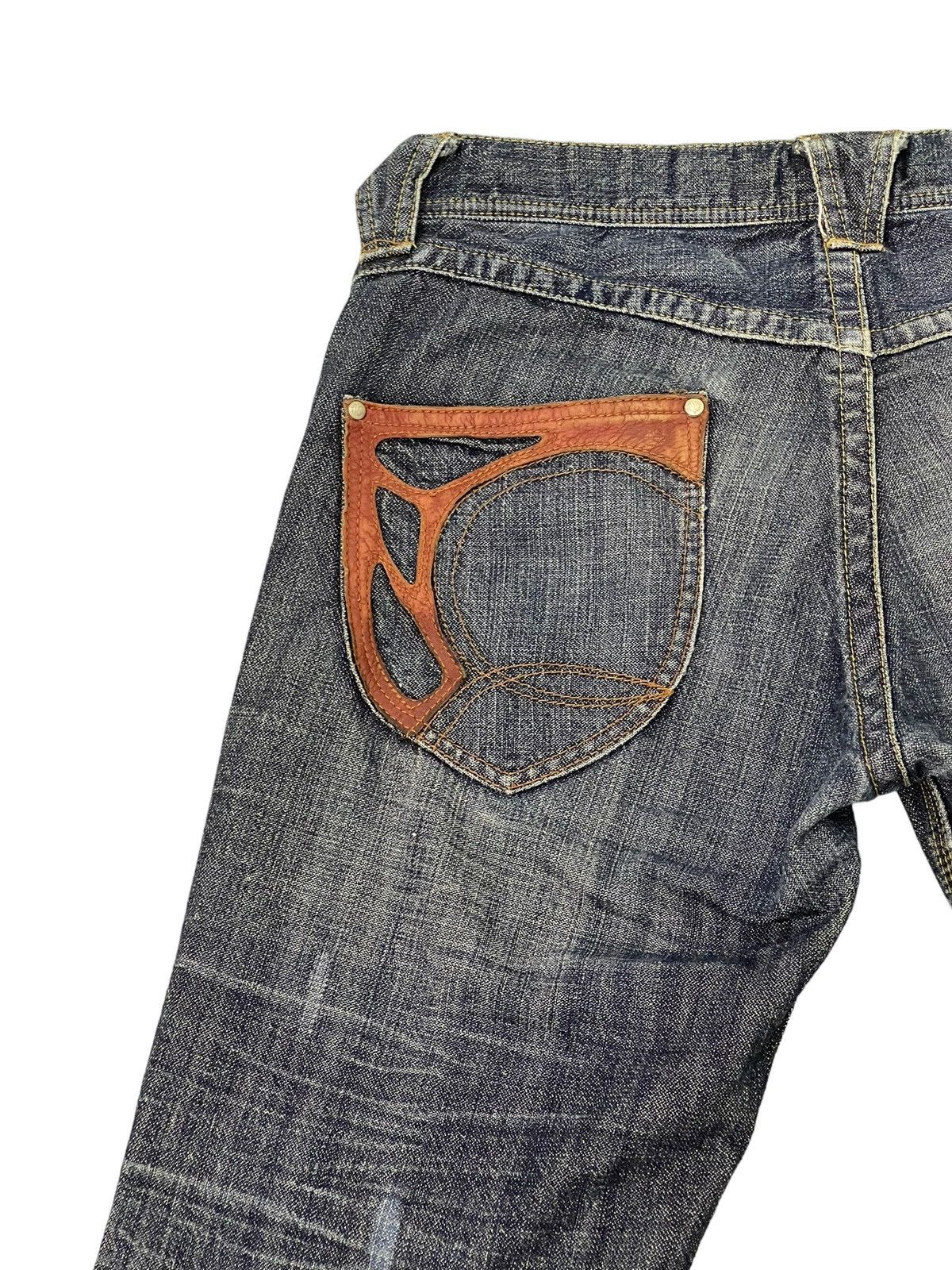 Japanese Brand Cropped Jeans Nicole Club Gothic Leather Parts Regular 13🟦 Size US 33 - 6 Thumbnail