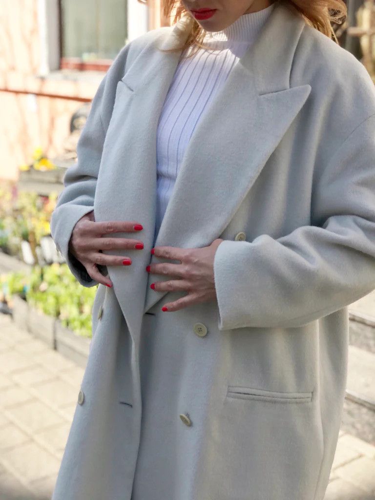 Escada by Margaretha Ley Wool/Angora Double Breasted Coat 12