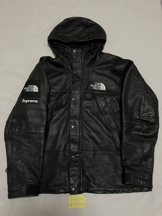 Supreme tnf leather on sale jacket