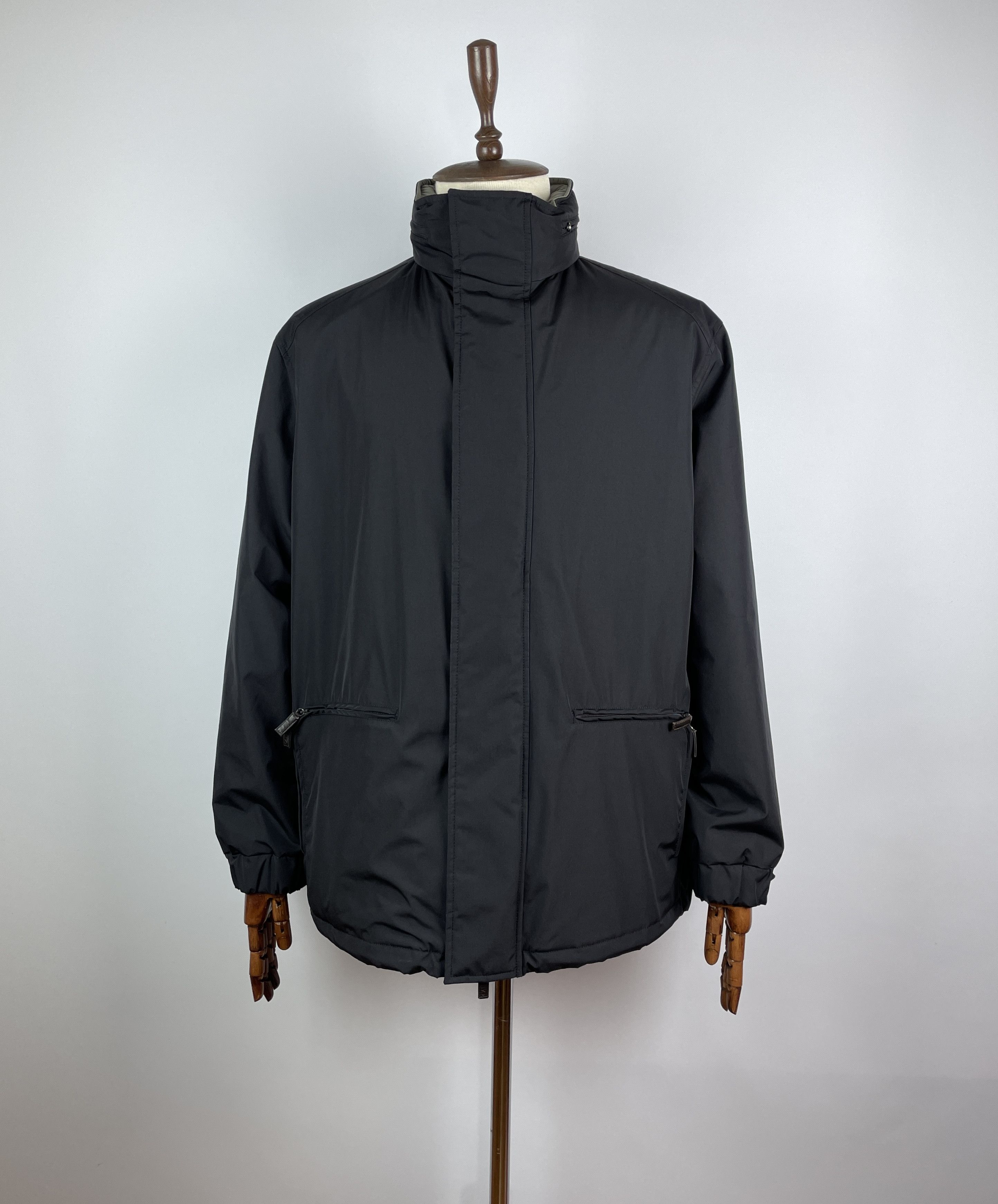 Men`s Canali Polyuretan Black Fleece Warn Jacket Size 54