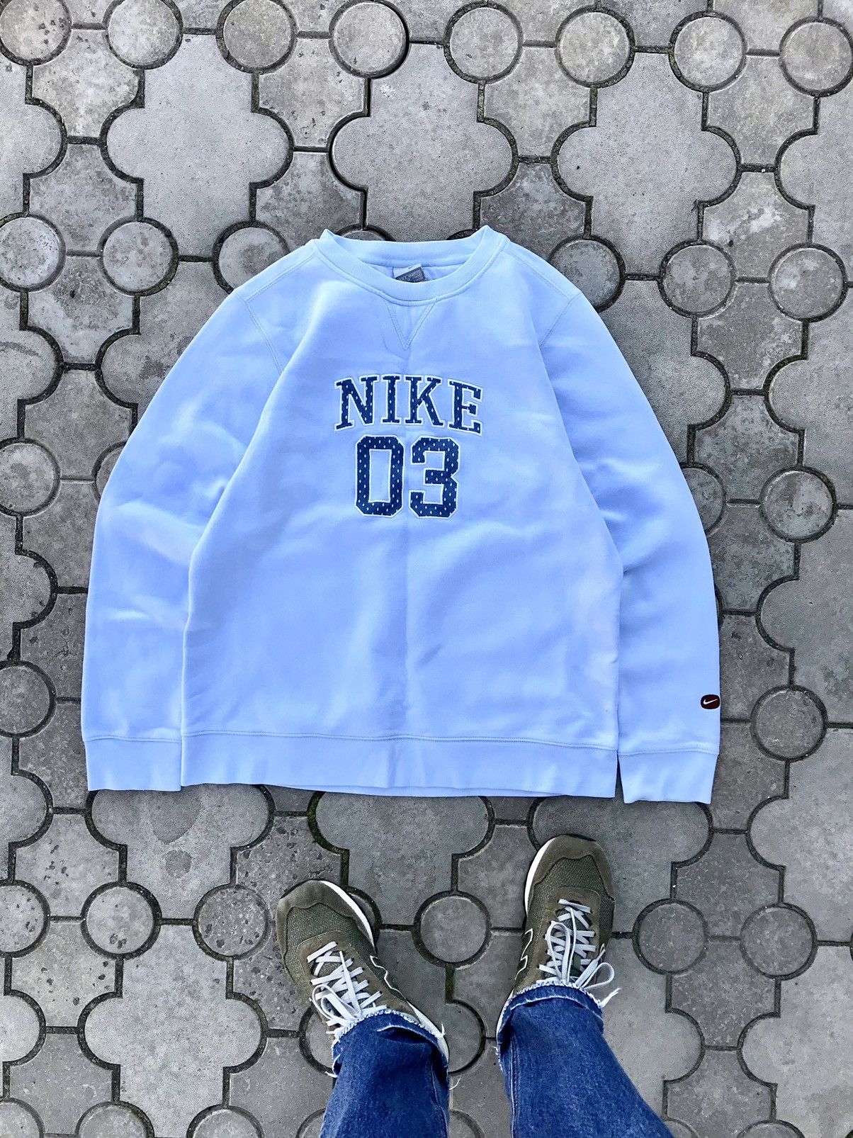 Vintage Nike Baby Blue Y2K Sweatshirt 90s