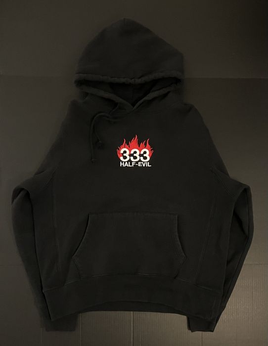 Half red half black hot sale hoodie