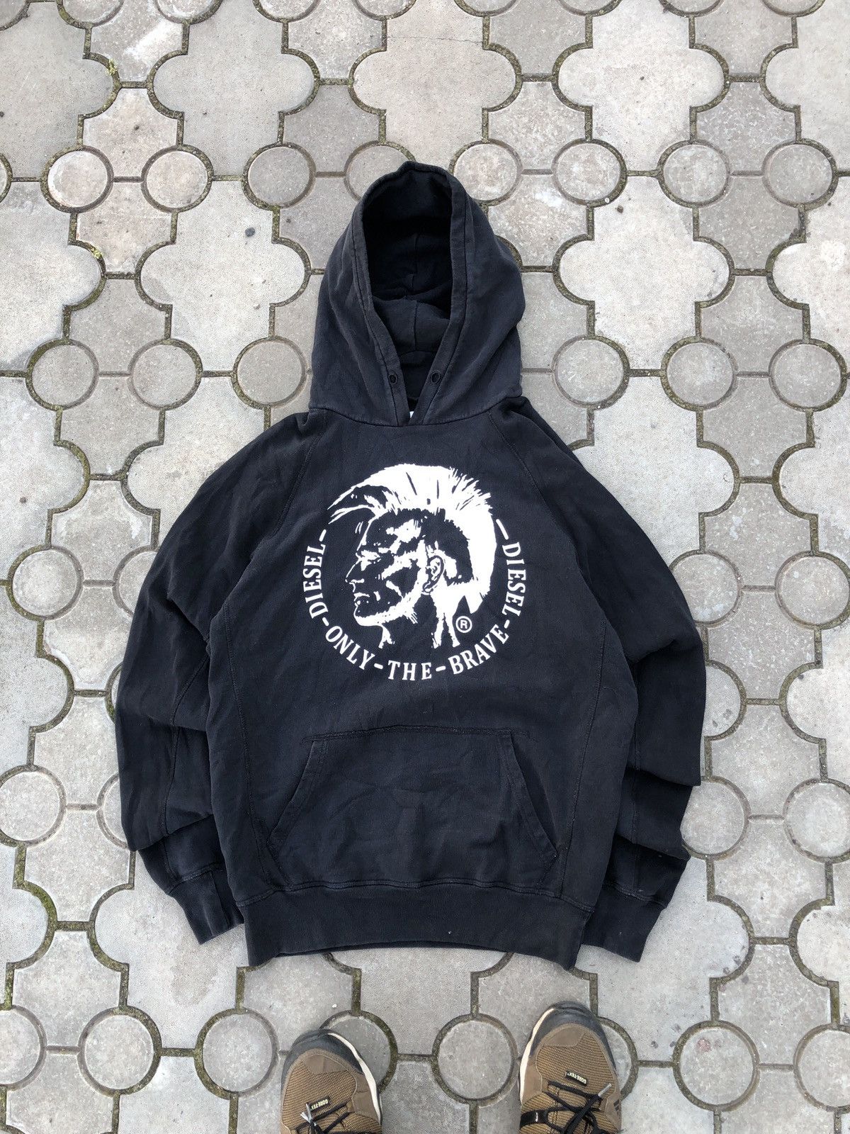 Y2K Vintage Diesel Logo Graphic Print Hoodie