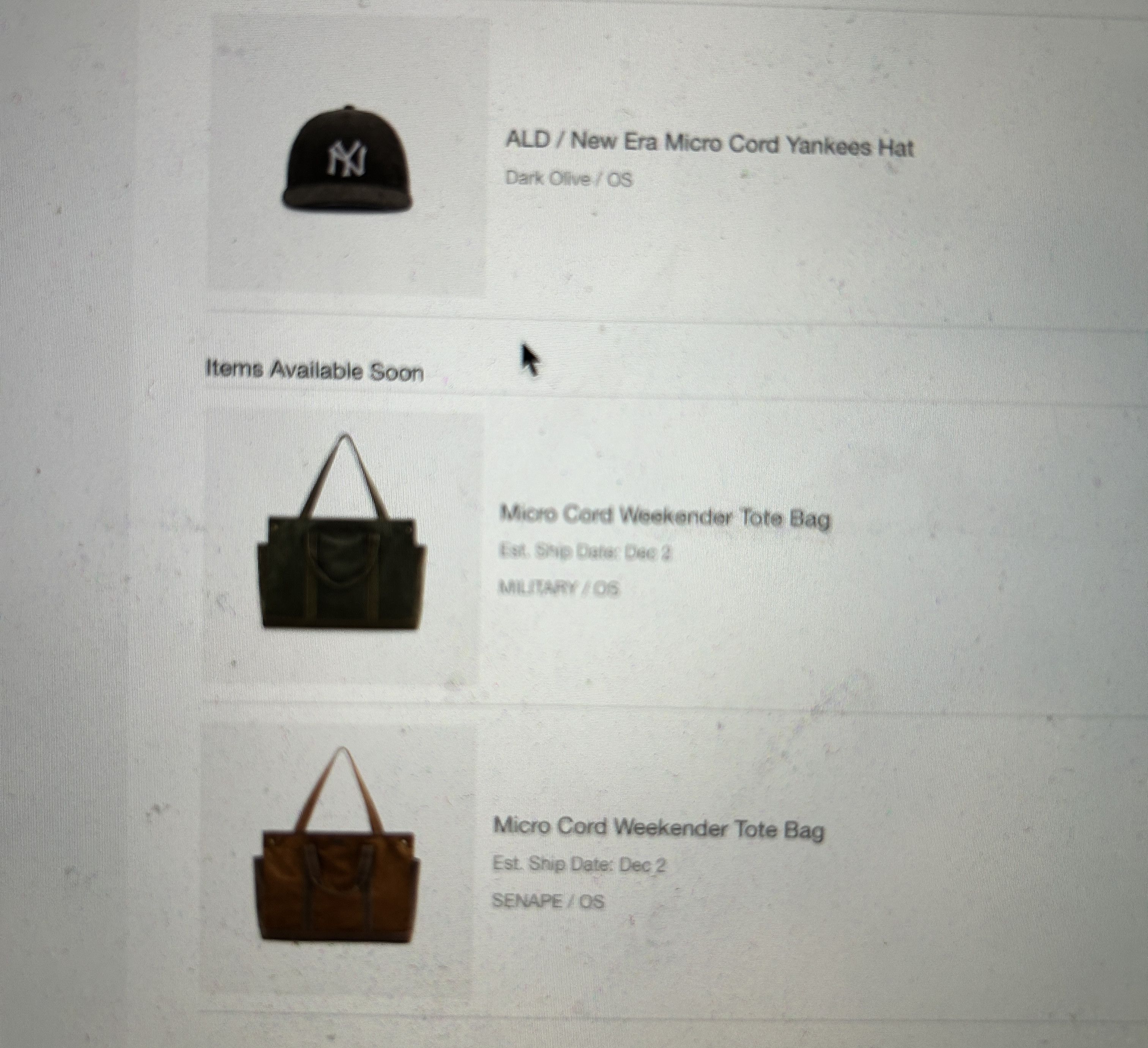 Aime Leon Dore Micro Cord Weekender Tote Bag Size ONE SIZE - 5 Thumbnail