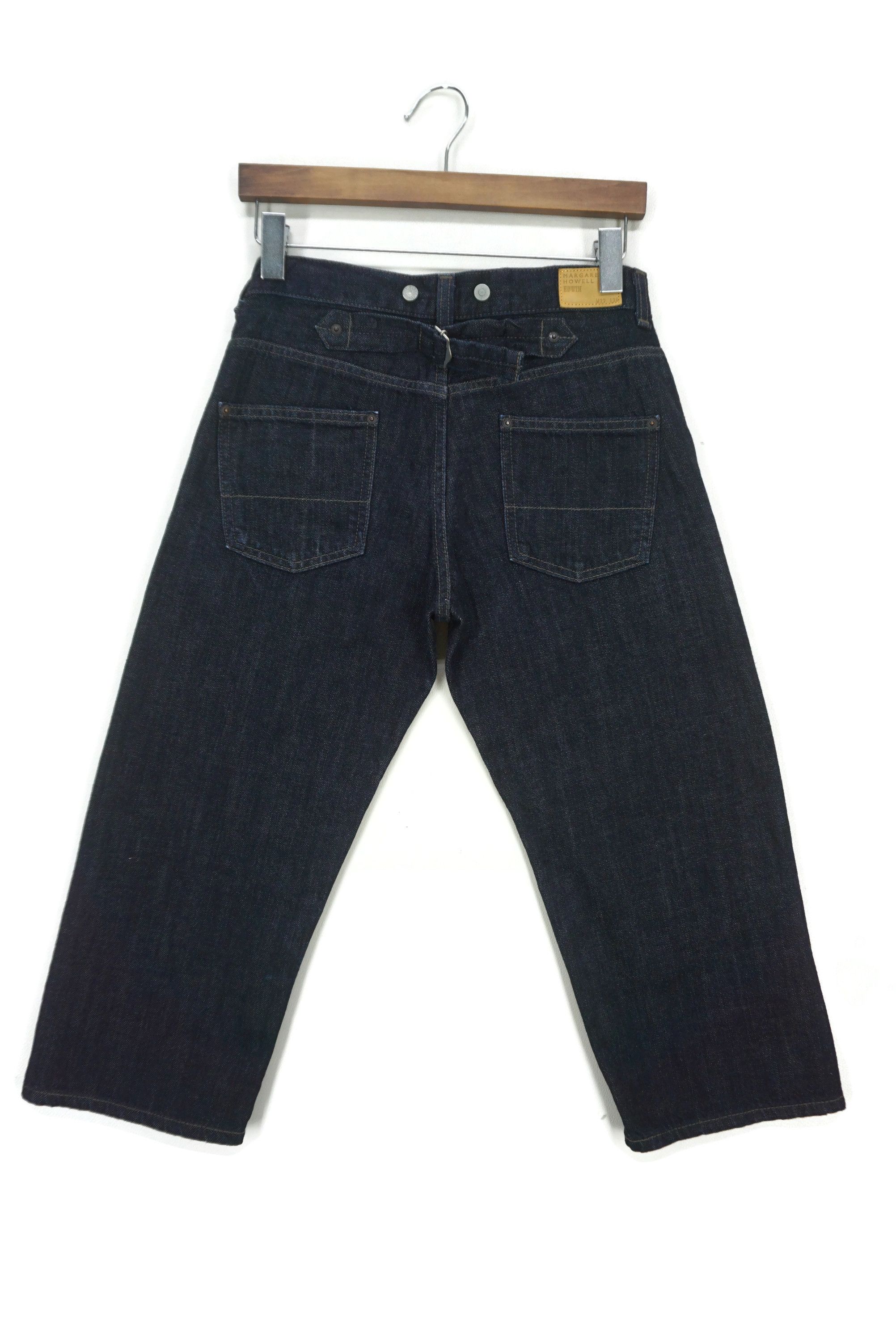 image of Edwin x Margaret Howell Selvage Capri Jeans Carpenter Jorts Hickory Workwear Jeans in Blue, Women's