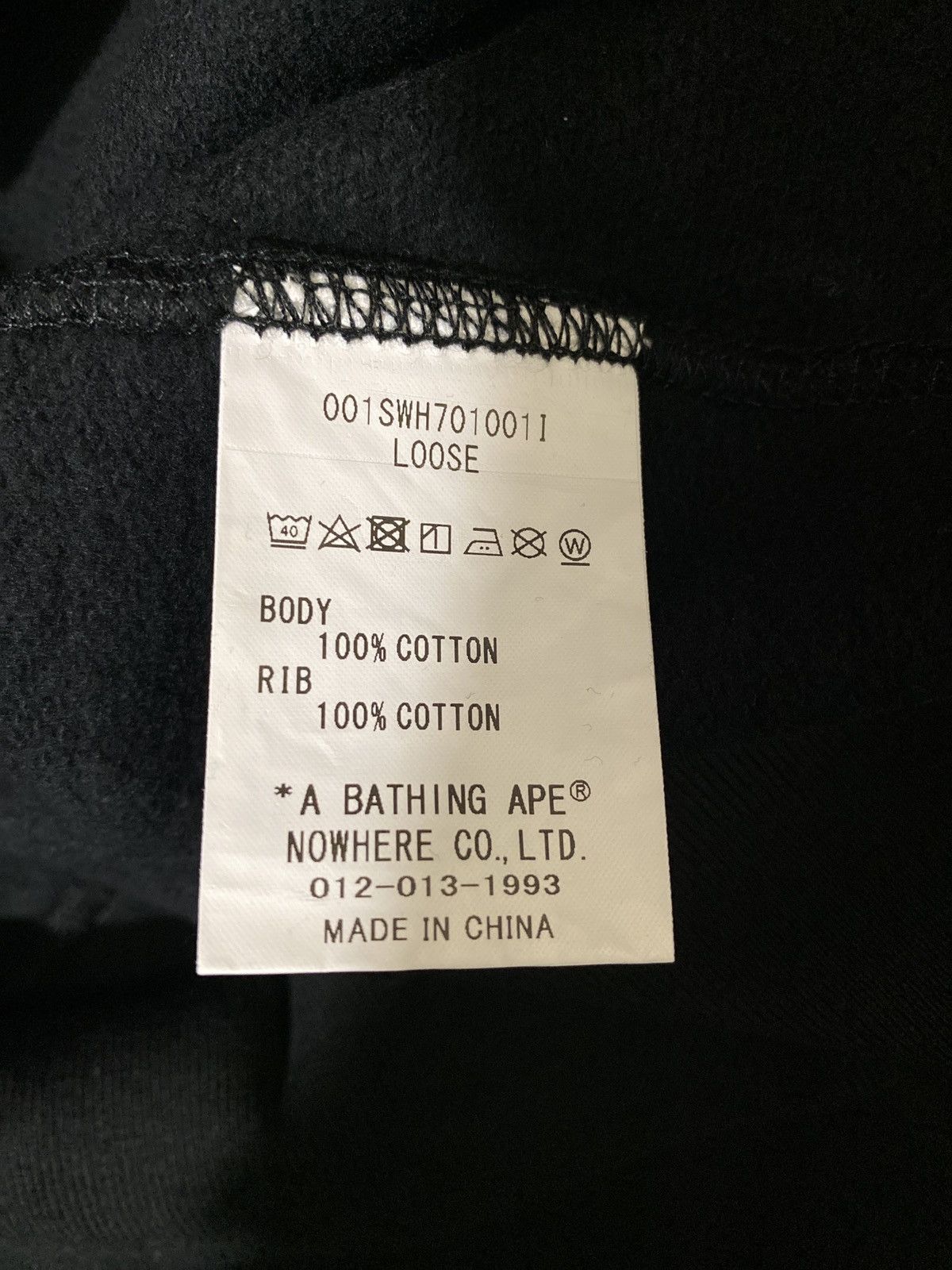 New Mens Medium Black A Bathing Ape Bape Crewneck