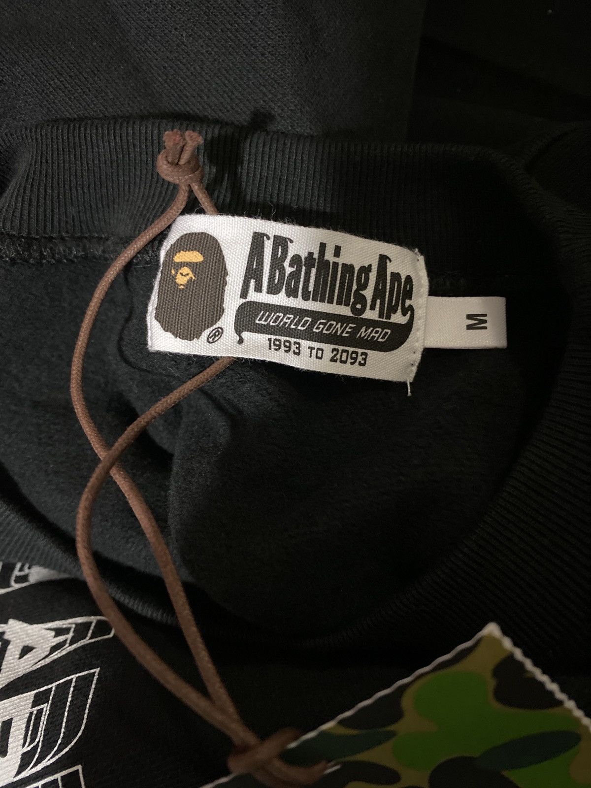 New Mens Medium Black A Bathing Ape Bape Crewneck