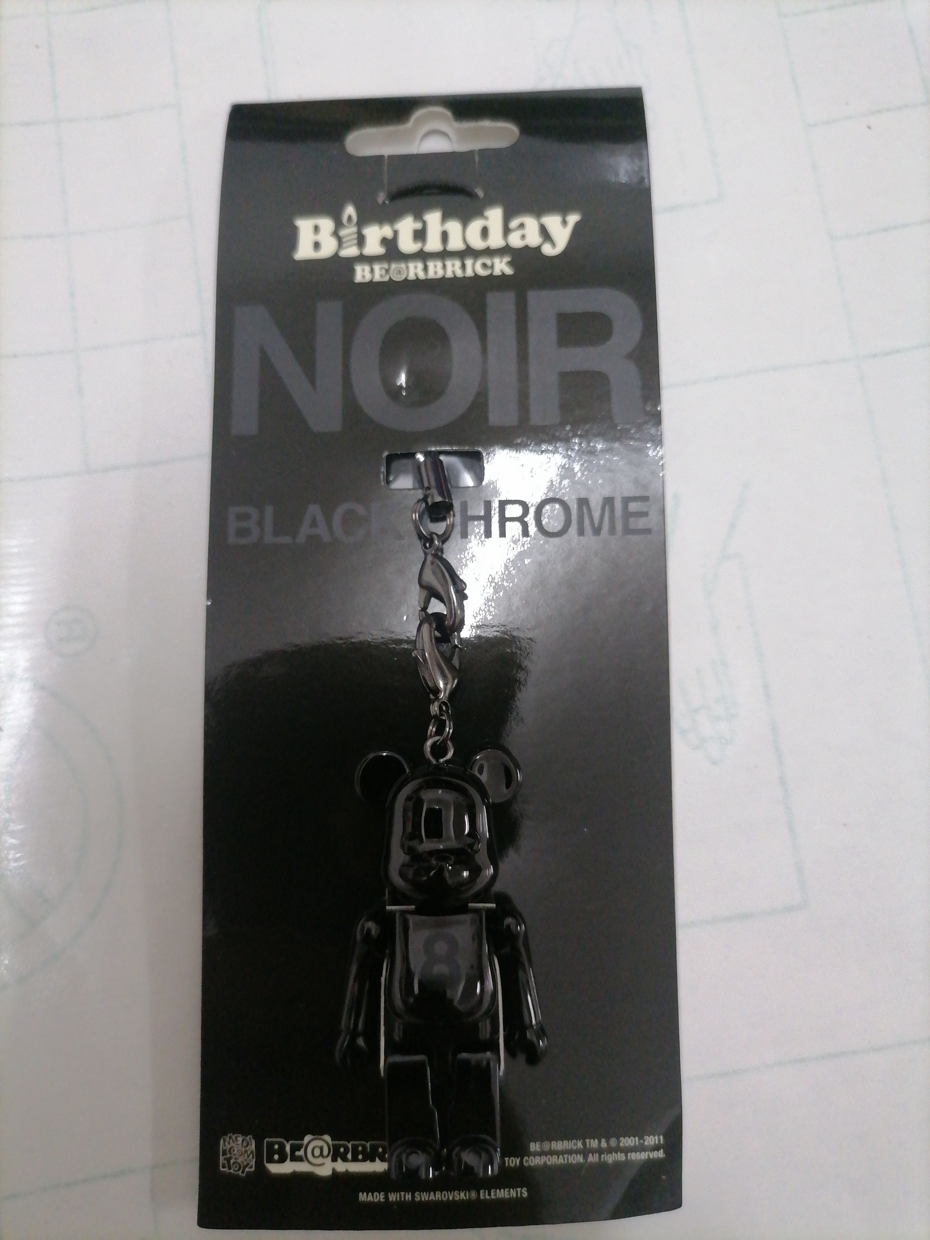 Medicom Toy Rare Birthday Bearbrick Nior Black Chrome Keychain Size ONE SIZE - 3 Thumbnail