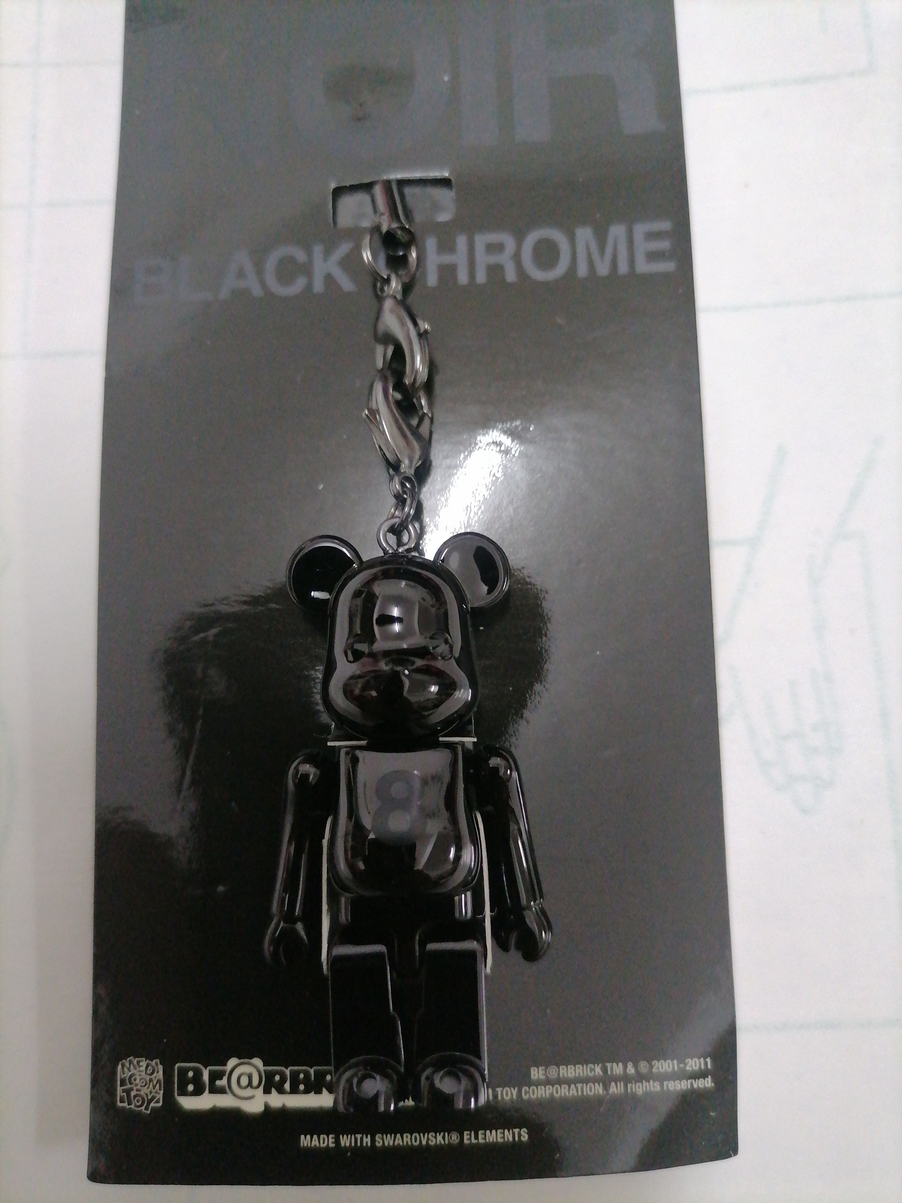 Medicom Toy Rare Birthday Bearbrick Nior Black Chrome Keychain Size ONE SIZE - 1 Thumbnail