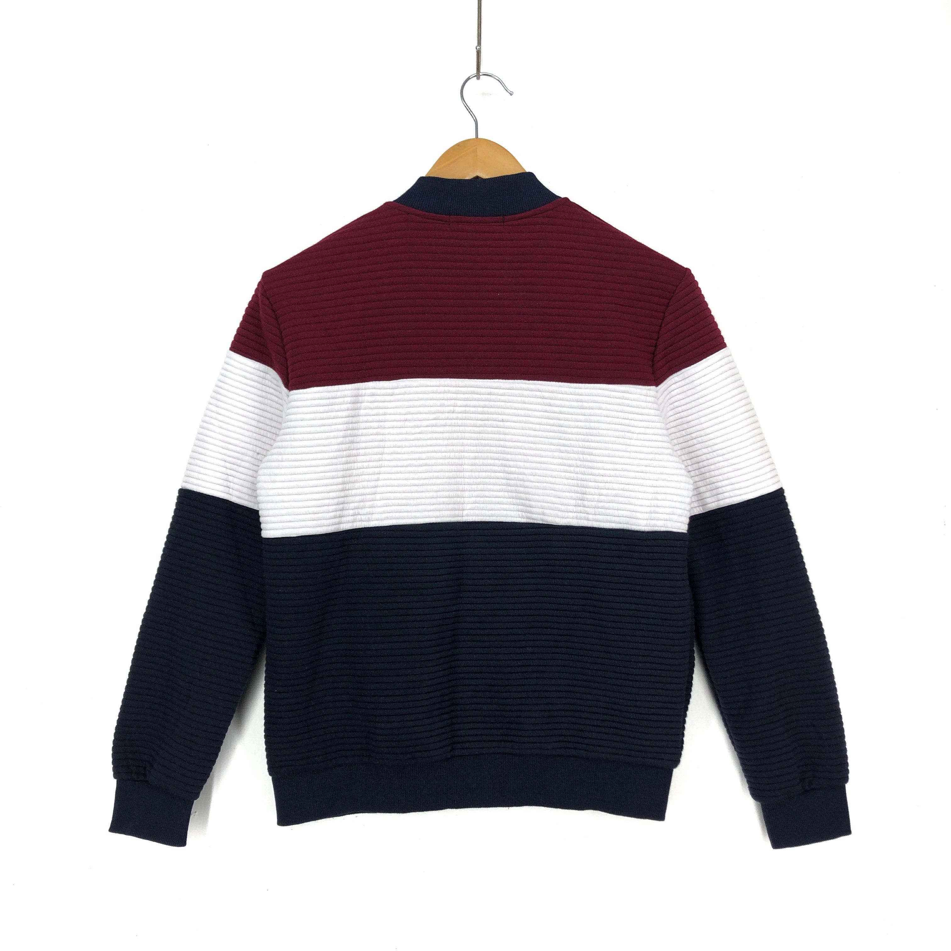 Japanese Brand AOWO7S Three Stripe Quilted Sweater / Jacket #1473-54 Size US S / EU 44-46 / 1 - 5 Thumbnail