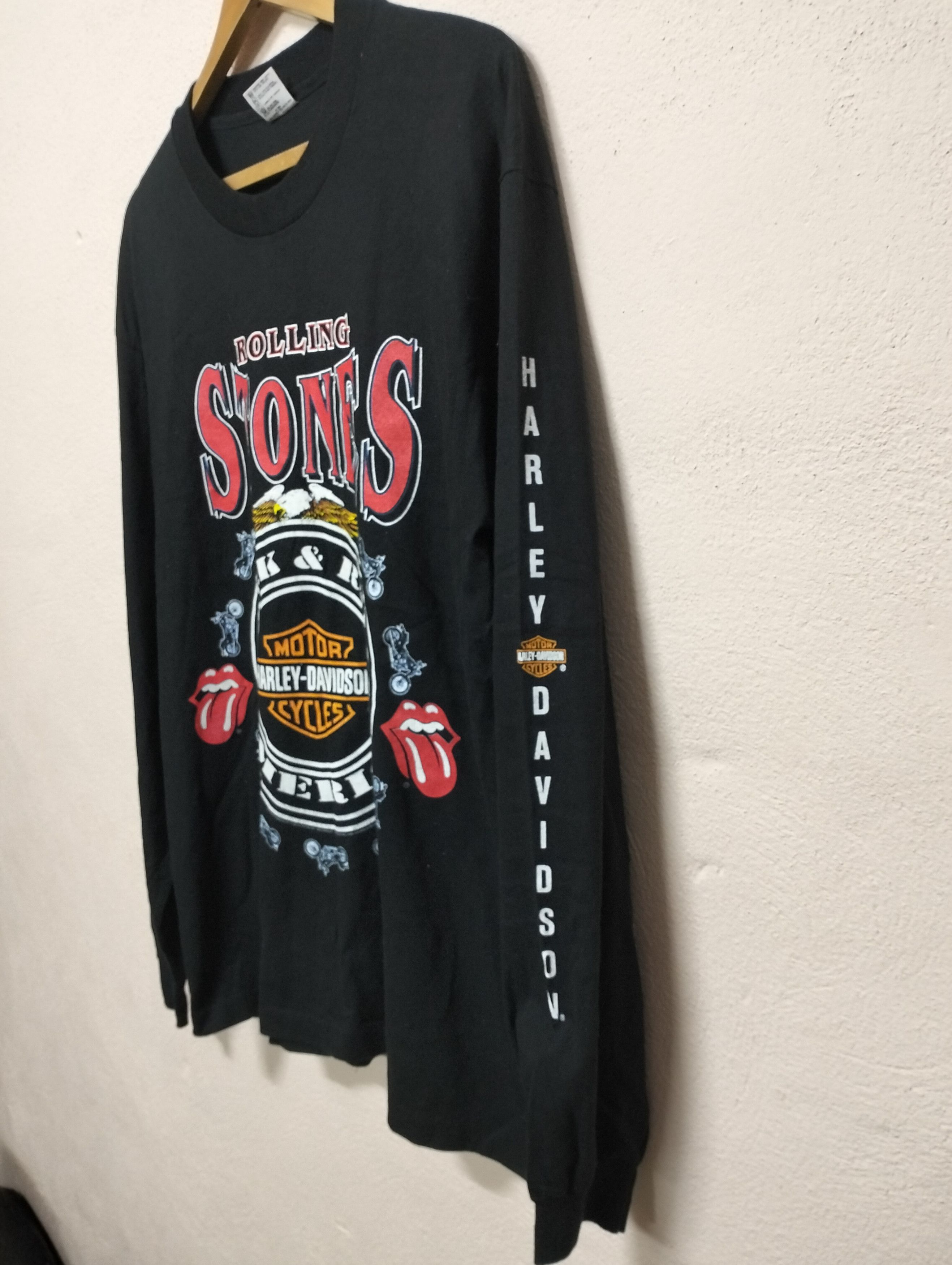 Harley-Davidson × Rolling Stones 90s ロンT 90年代 90s アメリカ製 ローリングストーンズ 長袖 ミュージック